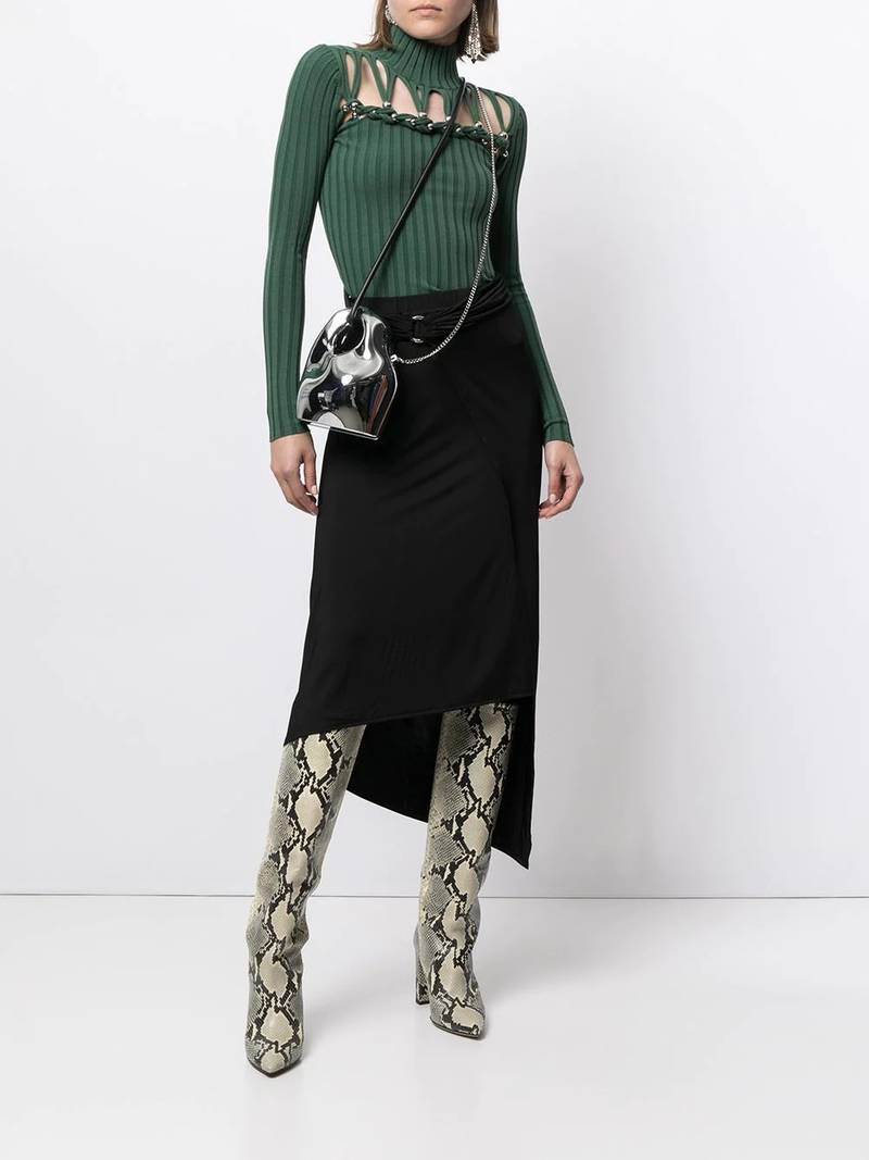 rabanne belted-waist skirt outlook