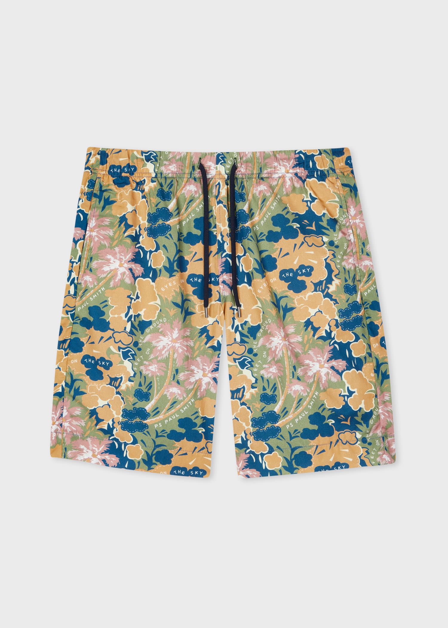 'Eyes On The Sky' Print Lyocell-Cotton Shorts - 1