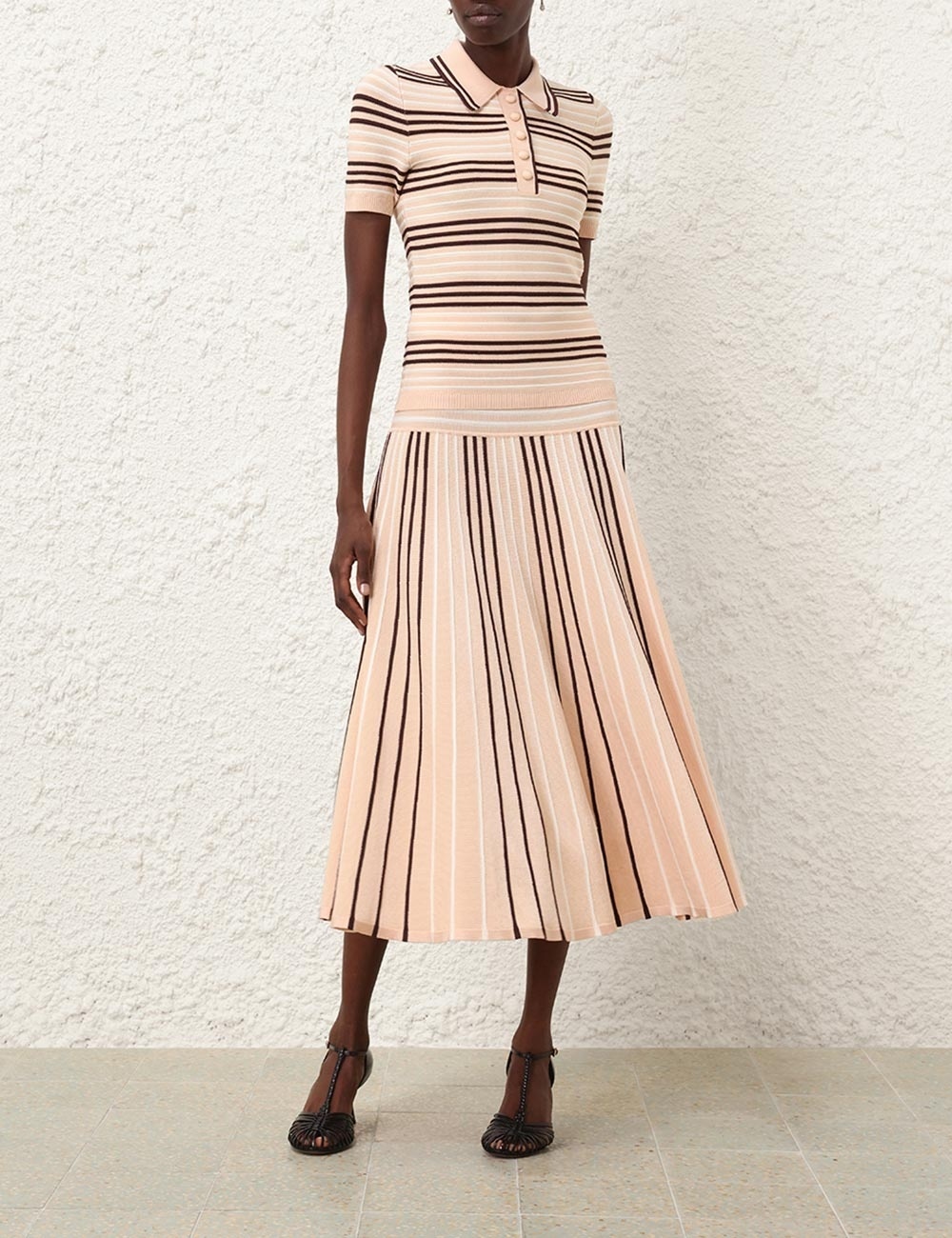 NATURA STRIPE MIDI SKIRT - 2