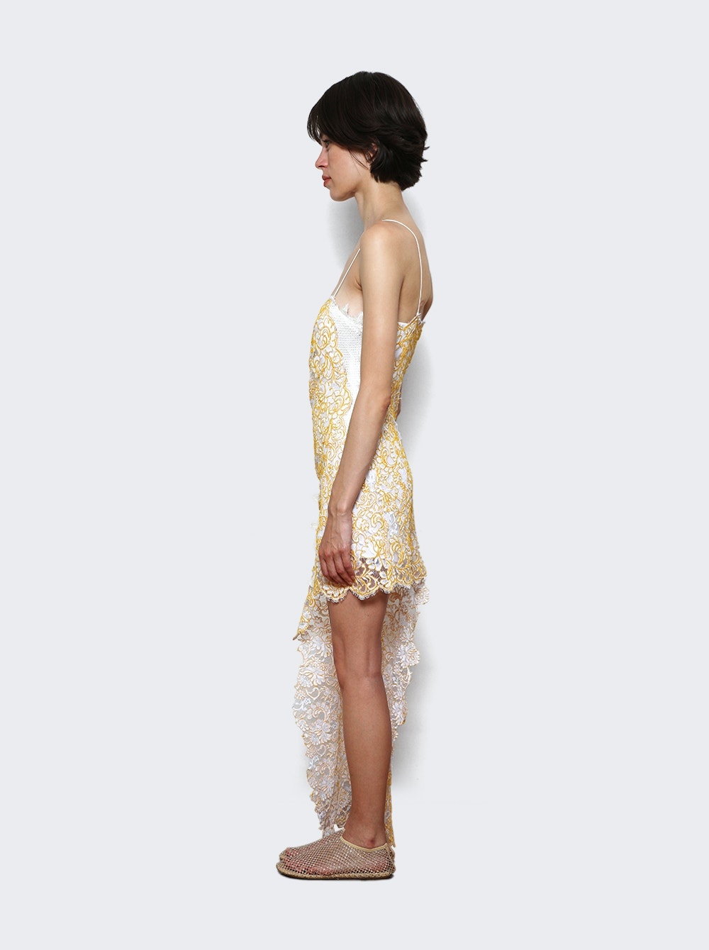 Floating Lace Cami Mini Dress Signal Yellow - 4