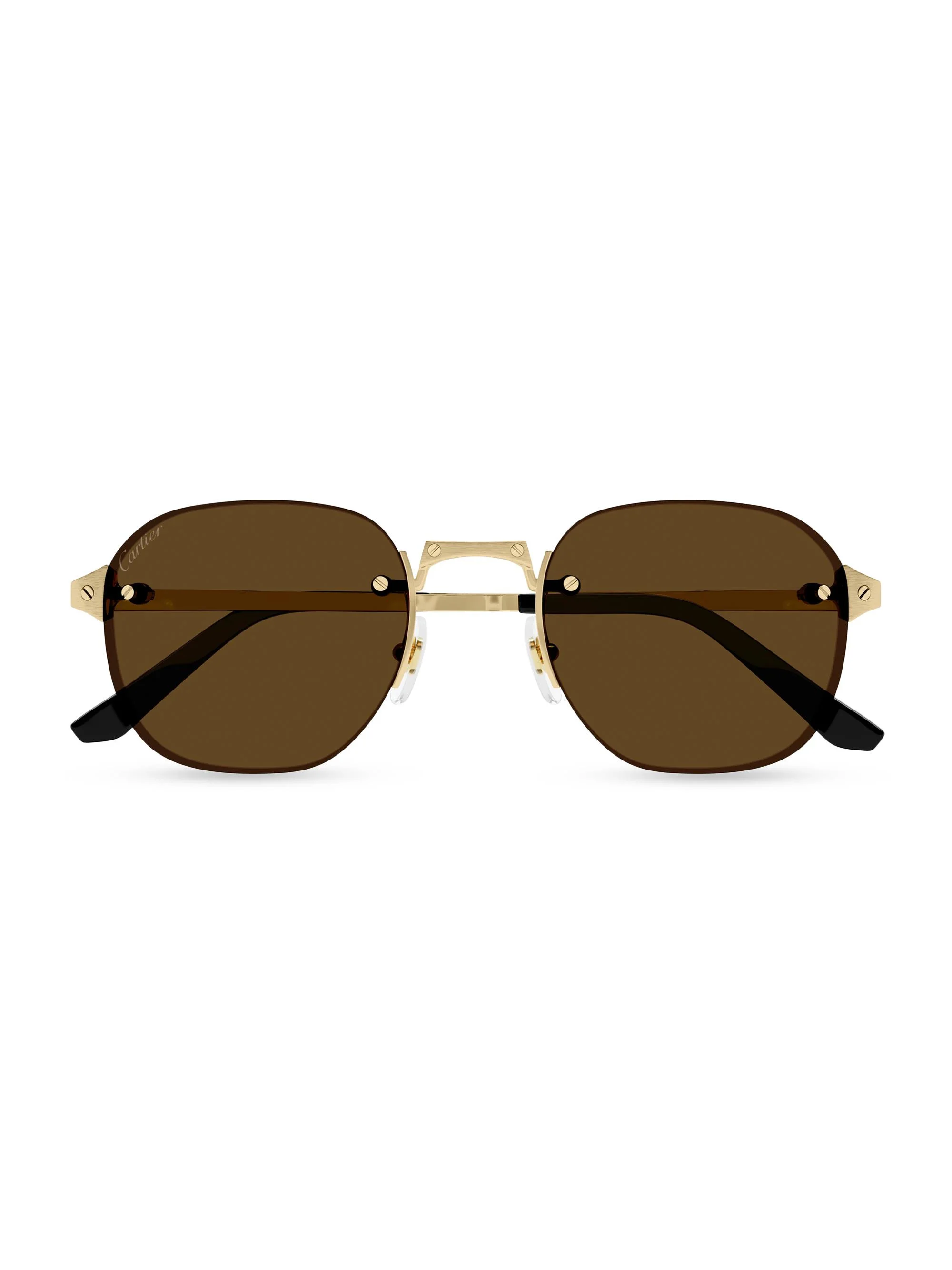 Men's Santos Classic 53MM Round Sunglasses - Gold Brown - 1