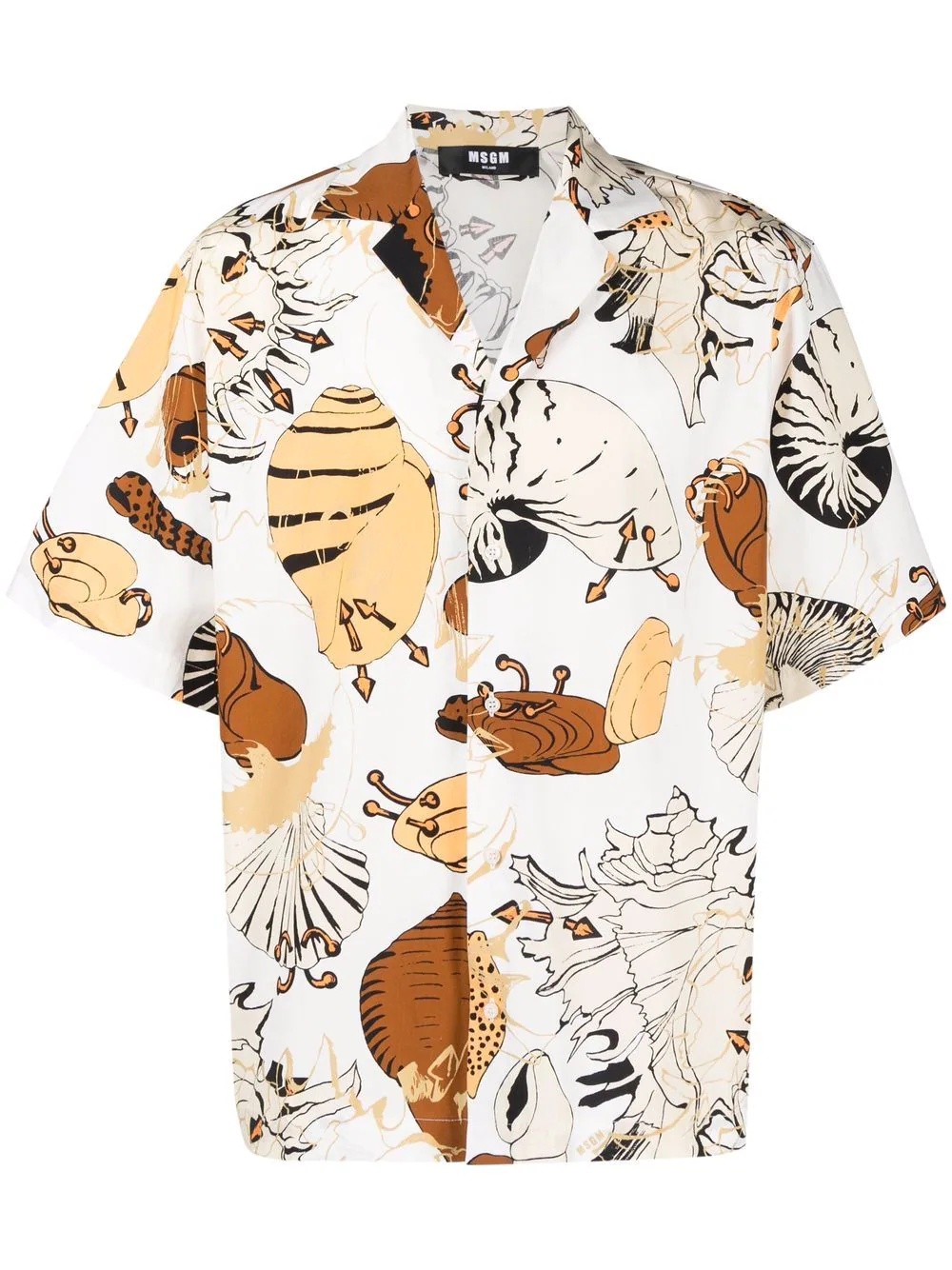 shell-print short-sleeve shirt - 1