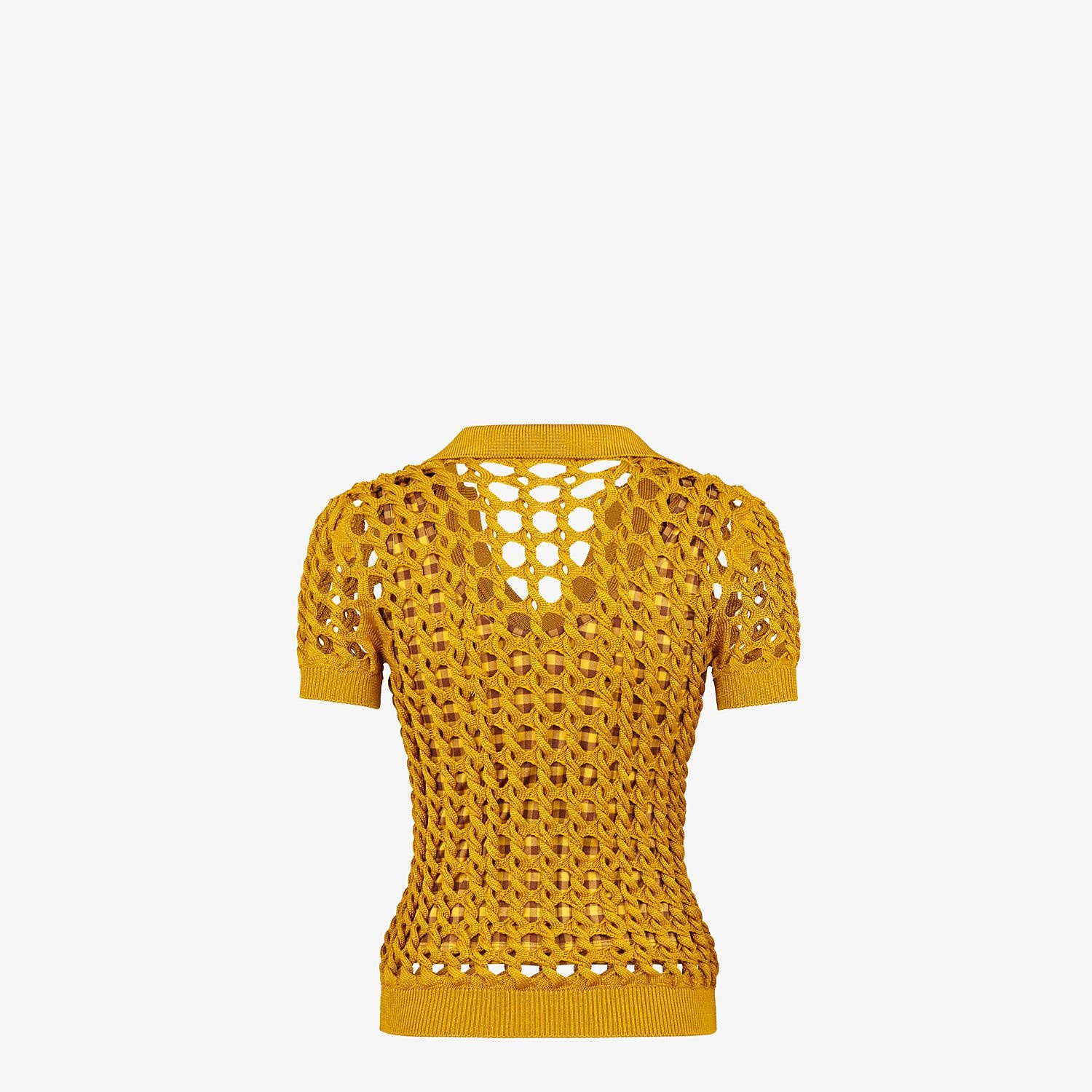 Yellow knit polo shirt - 2