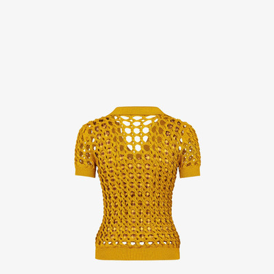 FENDI Yellow knit polo shirt outlook