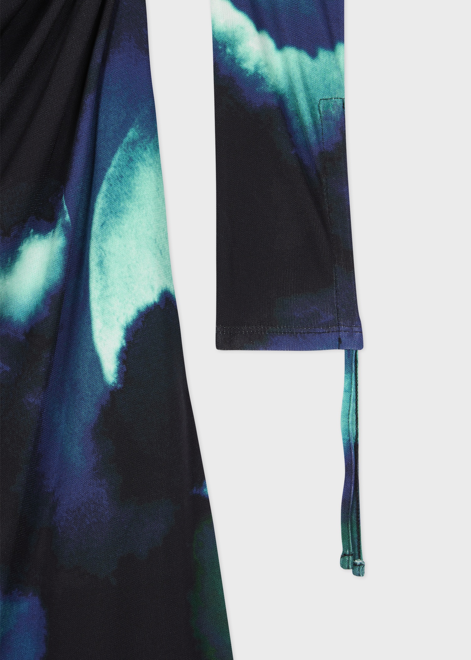 Women's Blue Abstract Floral Print Midi Dress - 2