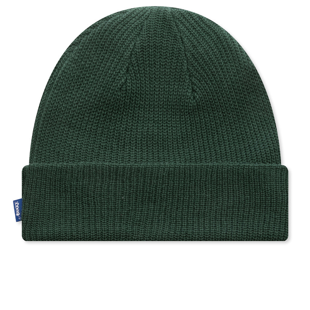 LOOSE GAUGE KNIT BEANIE - FOREST GREEN - 3