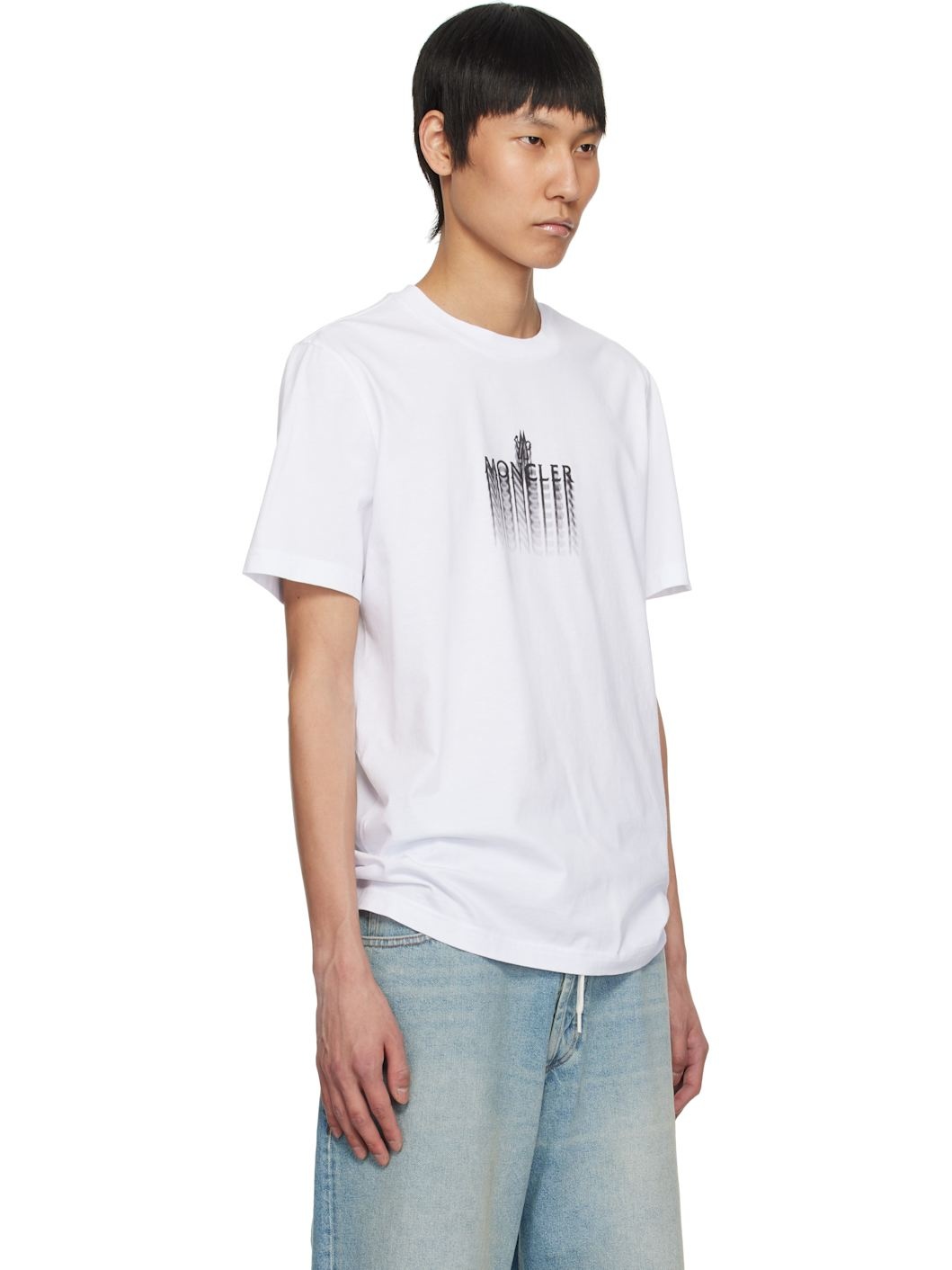 White Faded Logo Cotton T-shirt - 2
