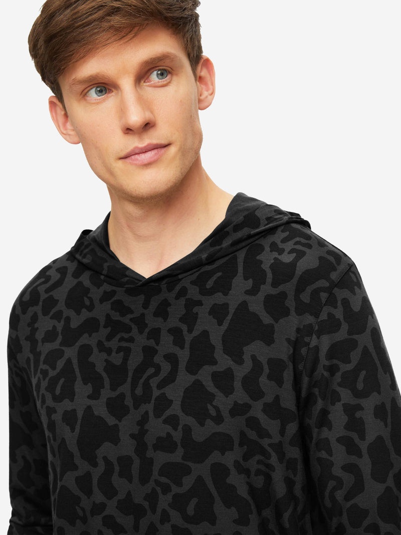 Men's Pullover Hoodie London 7 Micro Modal Stretch Black - 2
