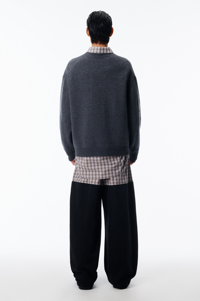 Studded Argyle Crewneck Pullover 4