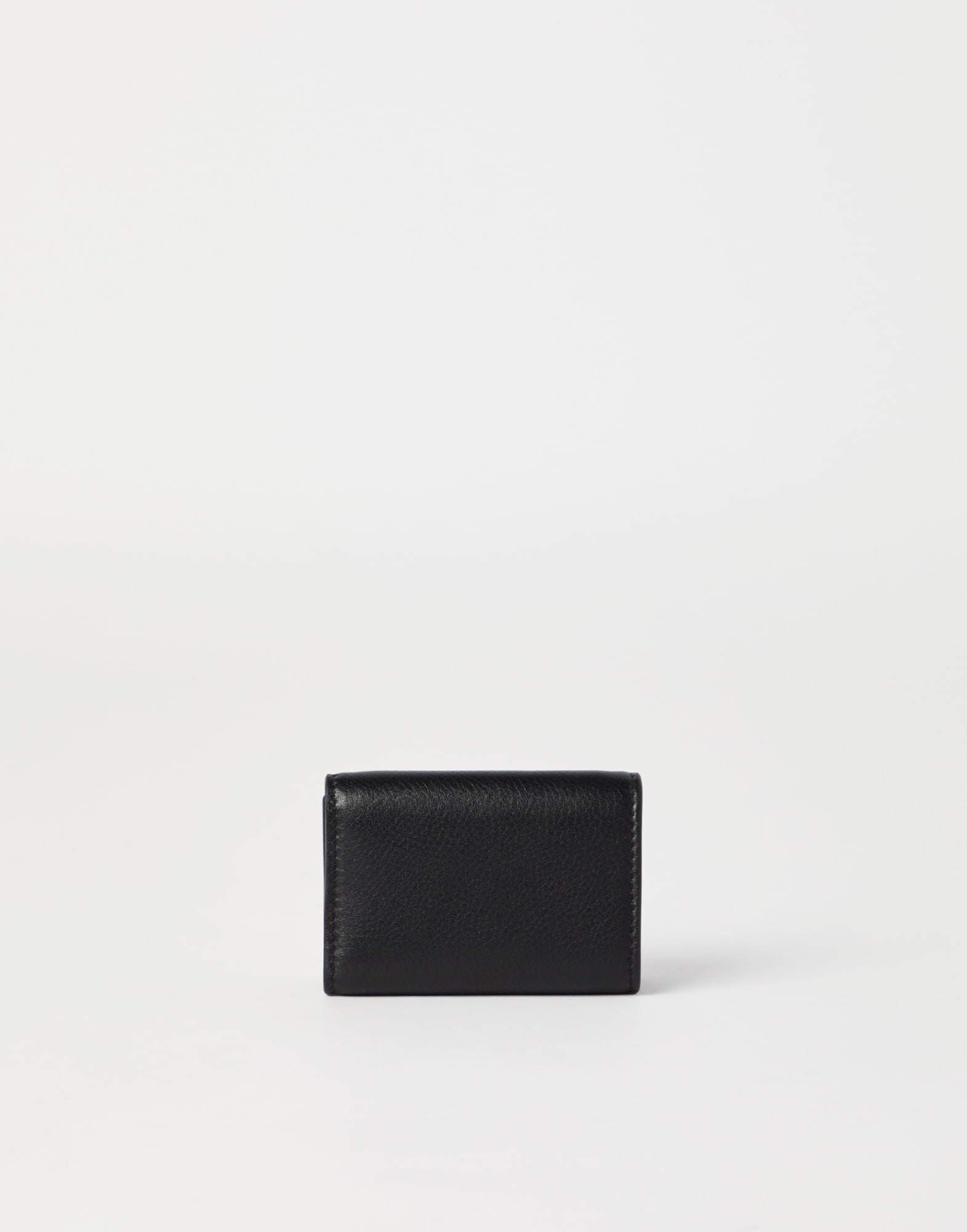 Grained leather trifold wallet 2