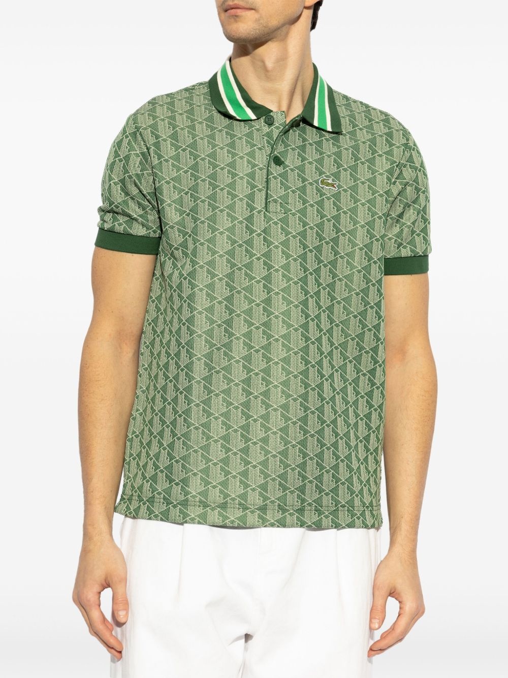 patterned-jacquard polo shirt - 3