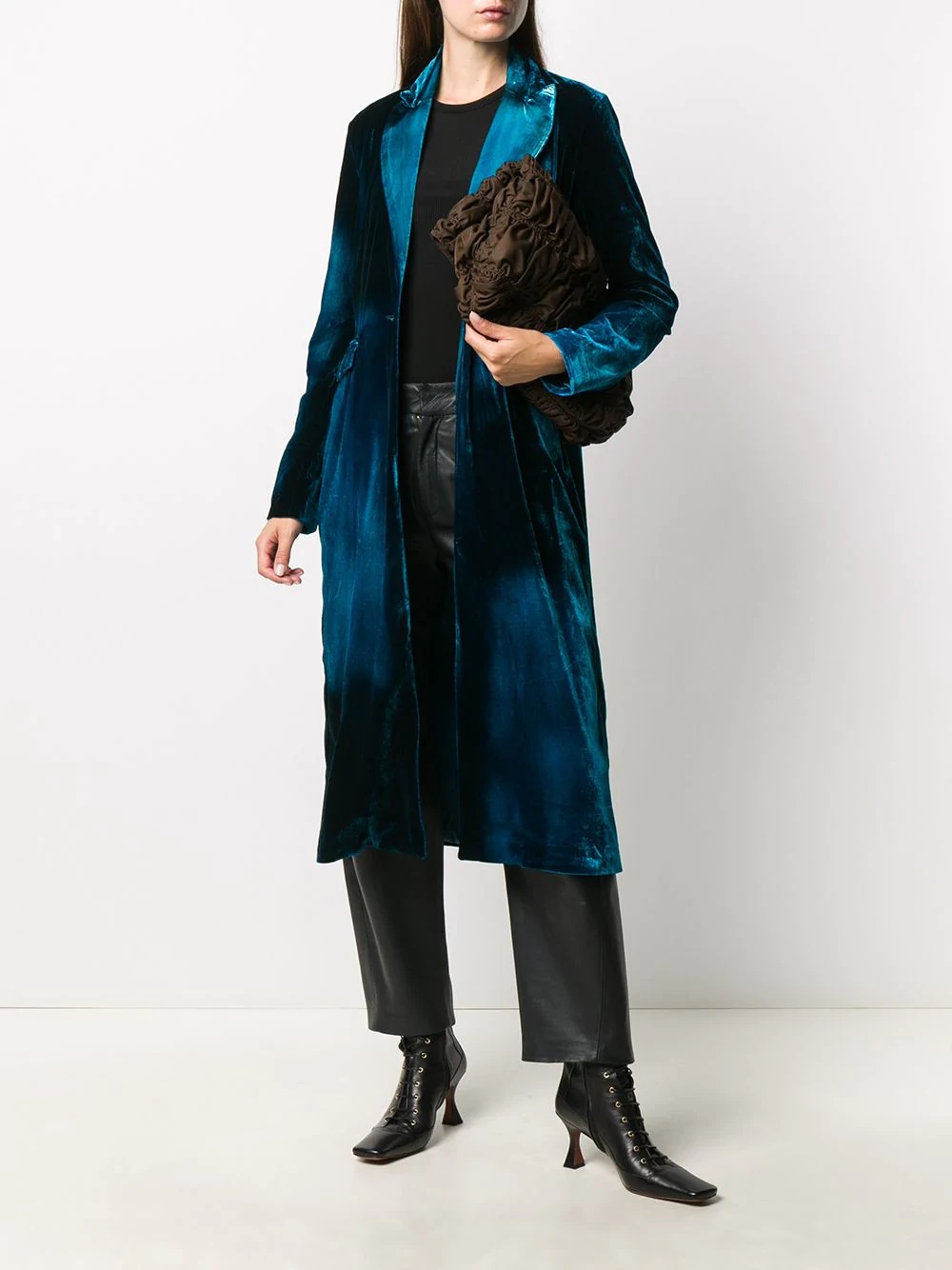 tailored velvet coat - 2