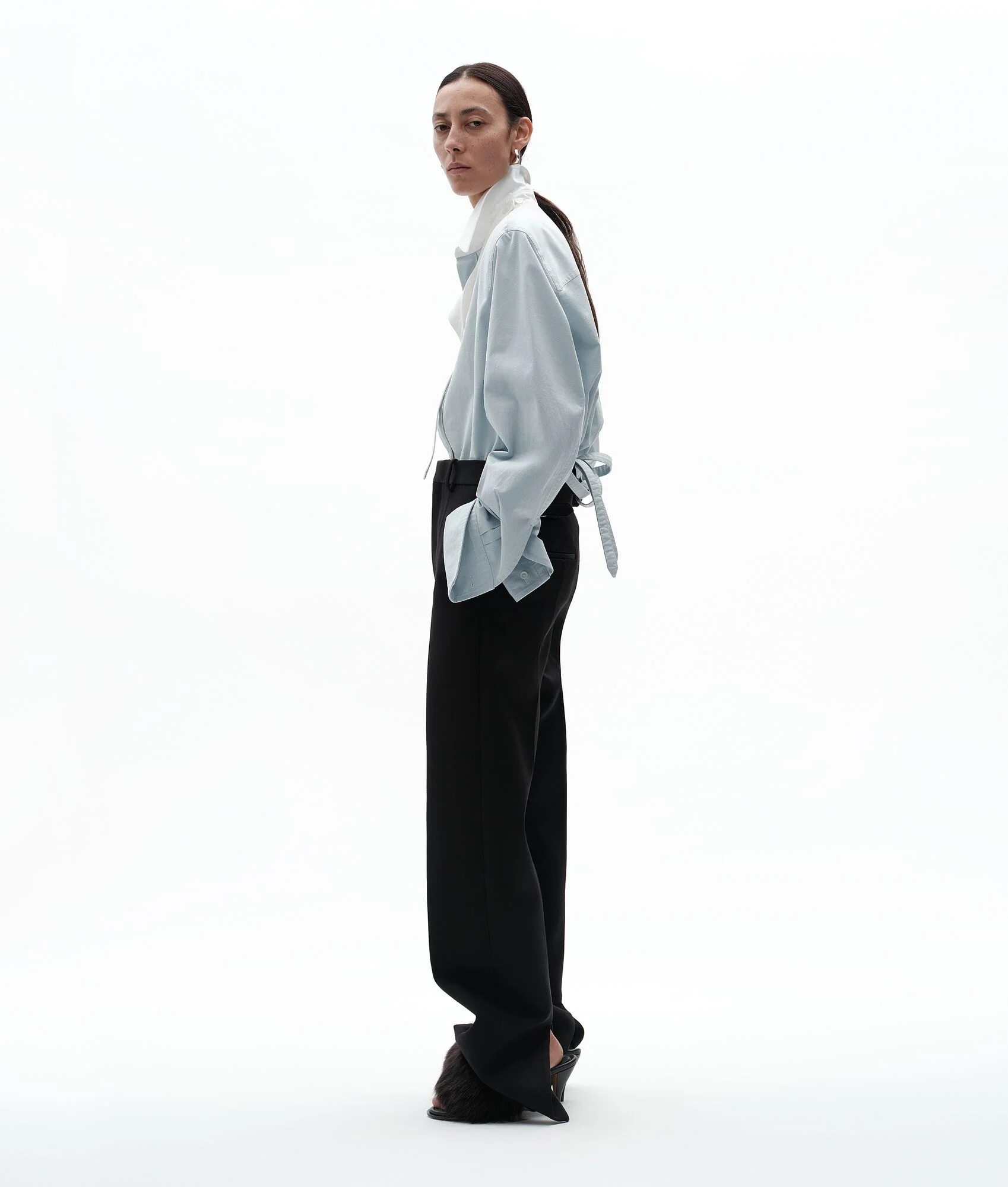 Wool Grain De Poudre Pants - 1