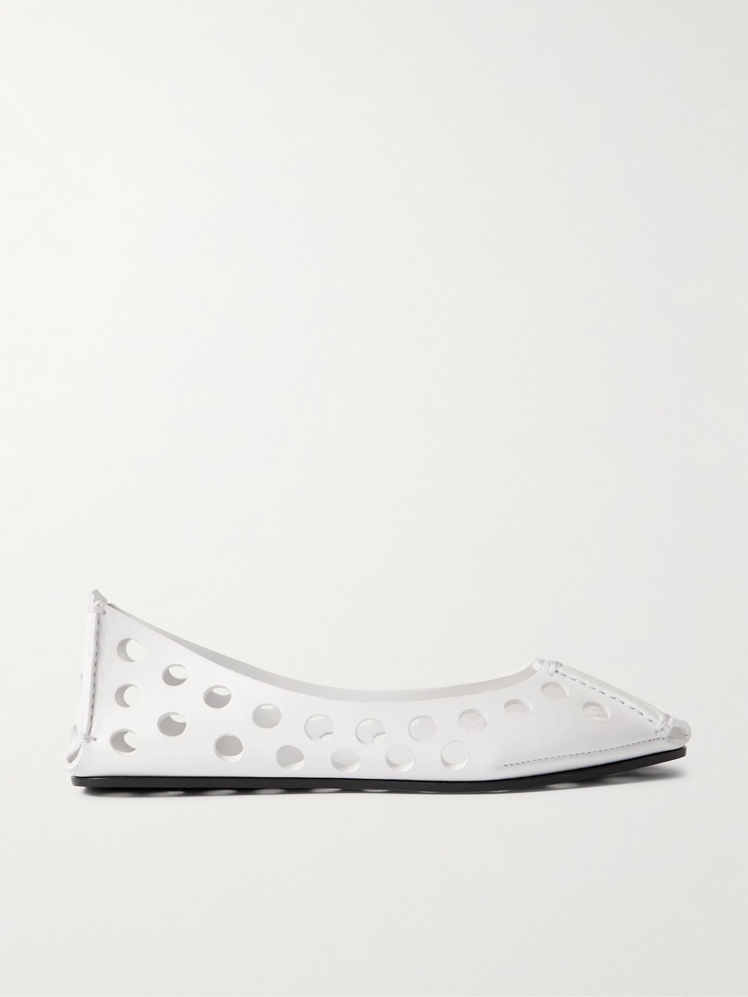 Perforated leather ballet flats White - 1