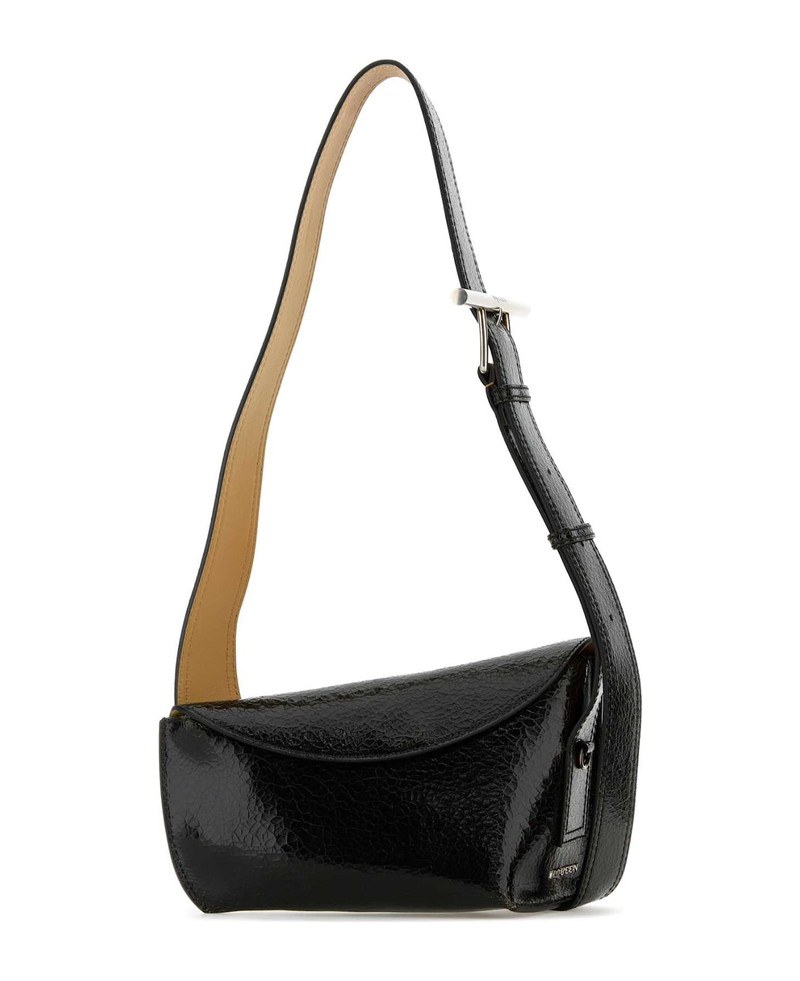 Black Leather Sling Crossbody Bag - 1