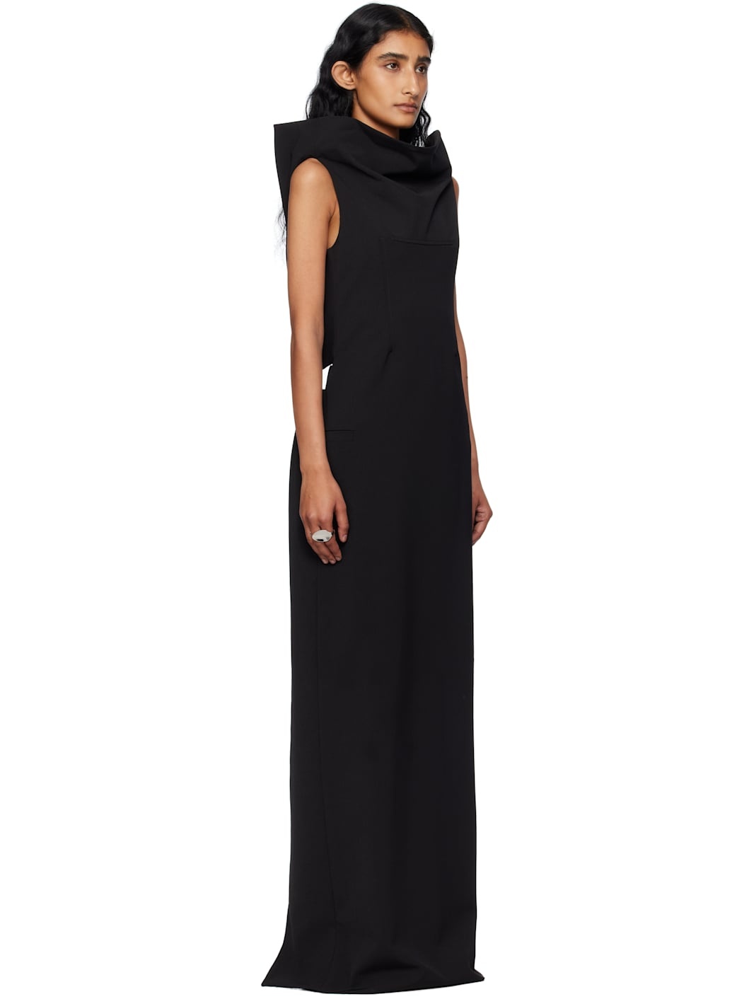 Black Backless Belt Maxi Dress - 2