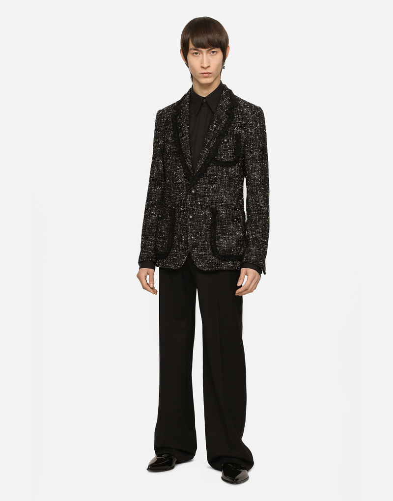 Dolce & Gabbana Alpaca and wool rush-stitch single-breasted jacket outlook