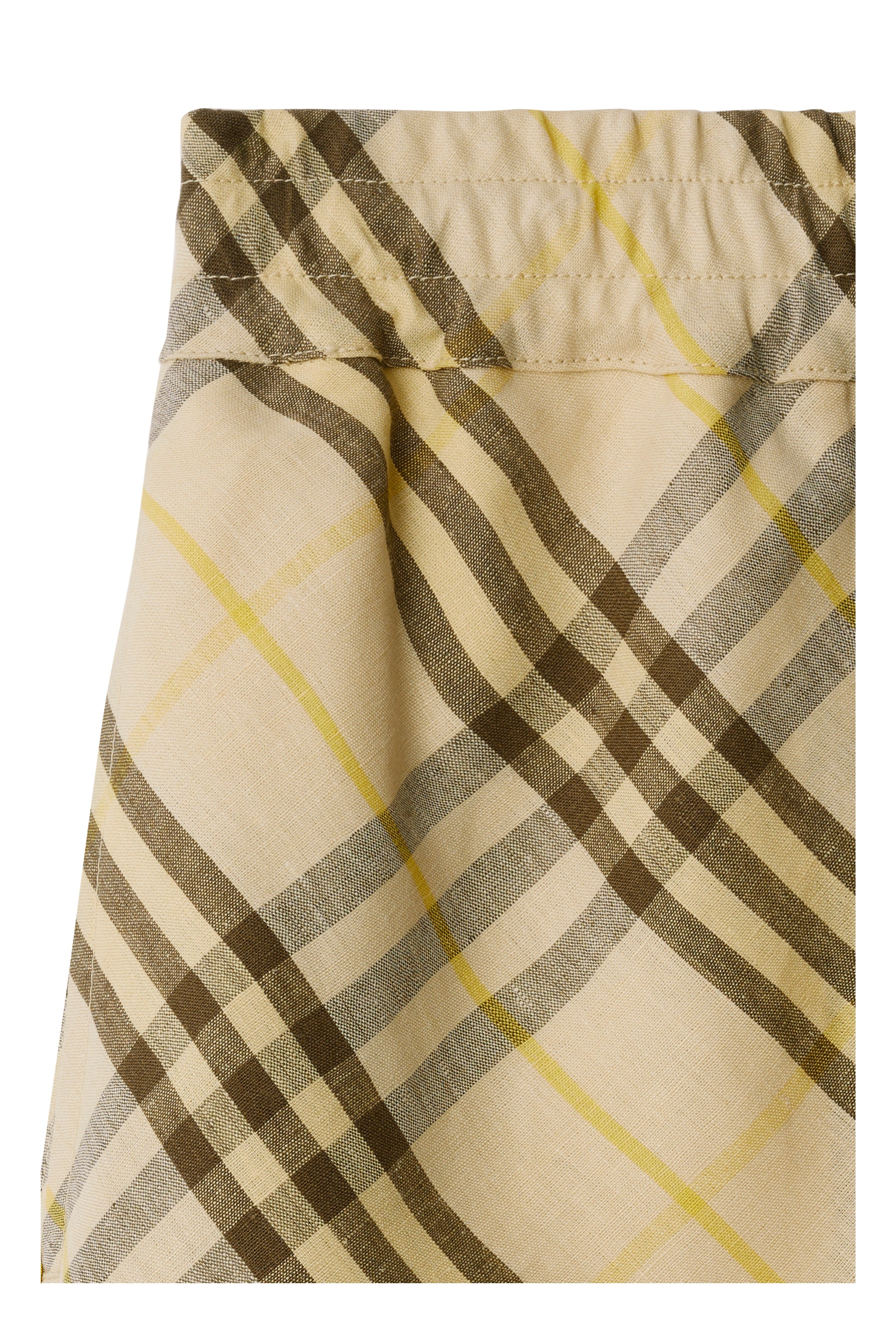 burberry Check Linen Shorts in Wheat at Nordstrom - 6