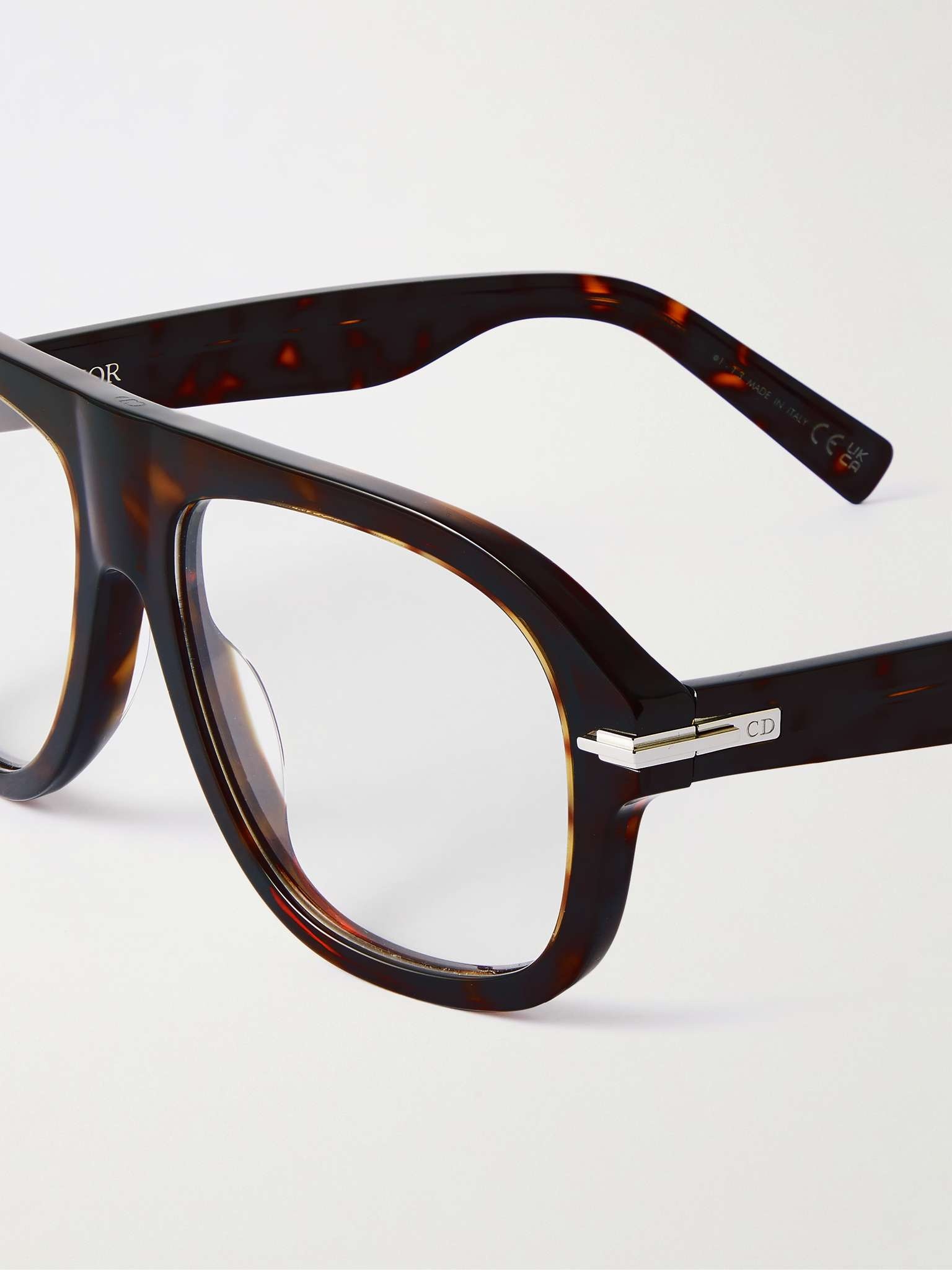 Blacksuit Tortoiseshell Acetate and Silver-Tone Aviator-Style Optical Glasses - 4