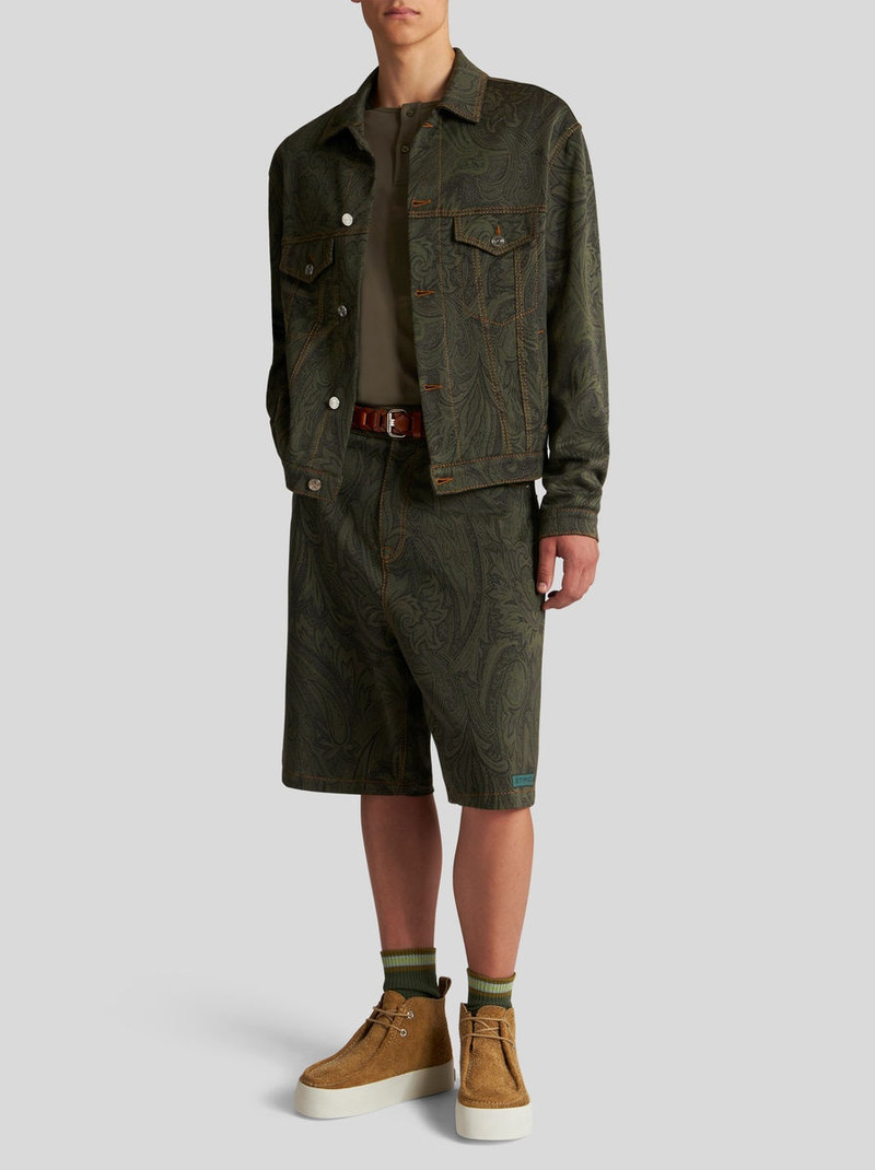 Etro PAISLEY COTTON-BLEND JACQUARD BERMUDA SHORTS outlook