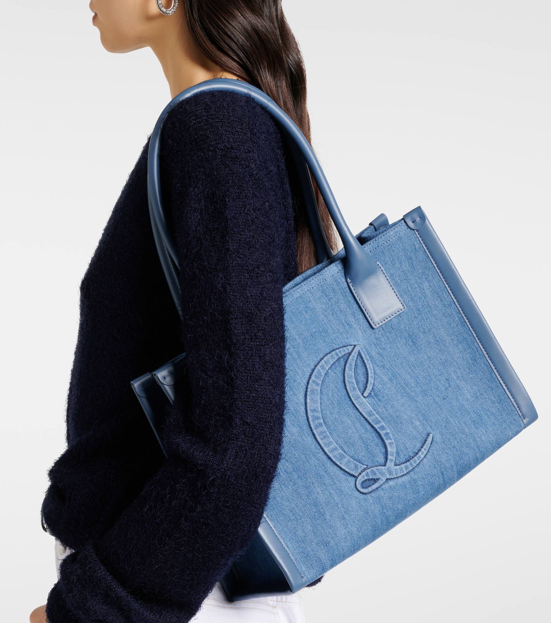 By My Side E/W Large denim tote bag - 2