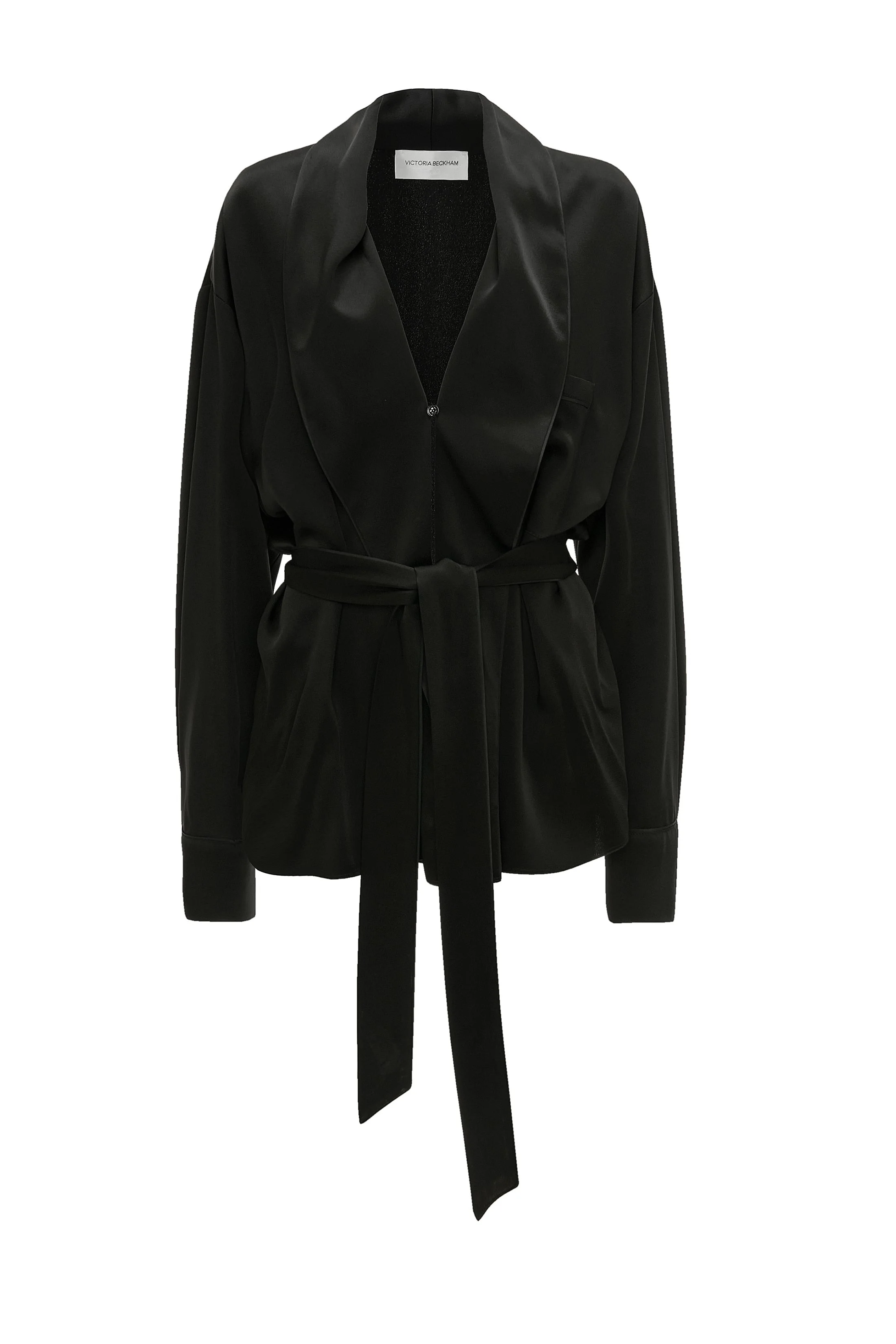 Pyjama Wrap Blouse In Black - 1