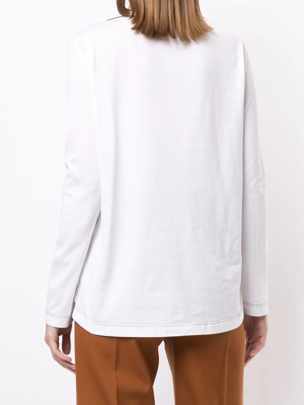 contrast-stitch cotton T-shirt - 4