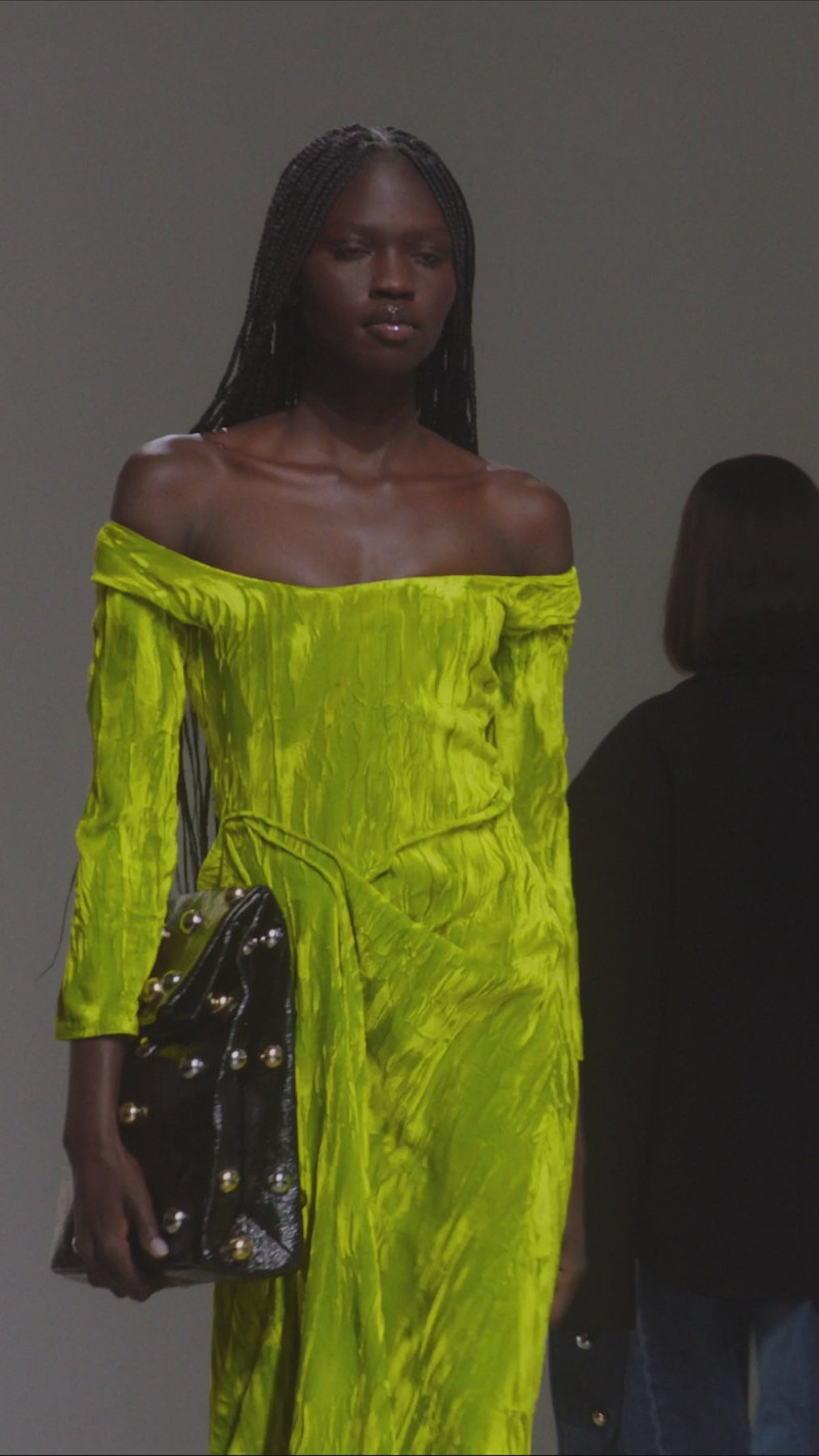 DRAPED OFF SHOULDER DRESS CITRON 6