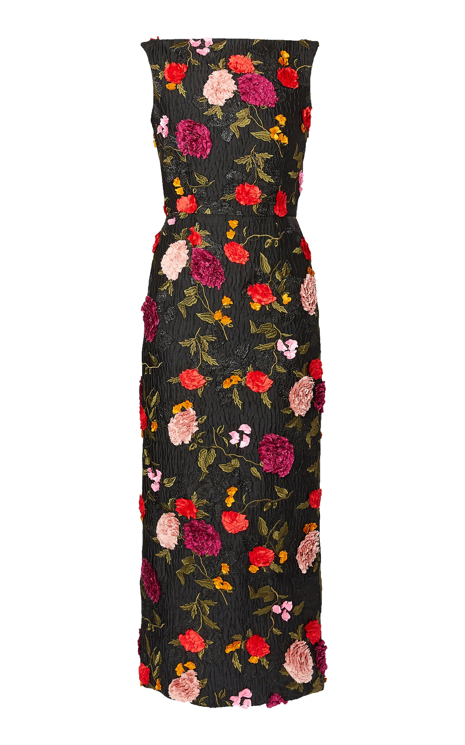 Brocade Floral-Printed A-Line Maxi Dress black - 1