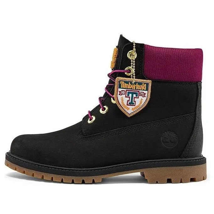 (WMNS) Timberland Heritage 6 Inch Waterproof Boots 'Black Nubuck with Pink' A44KXW - 1