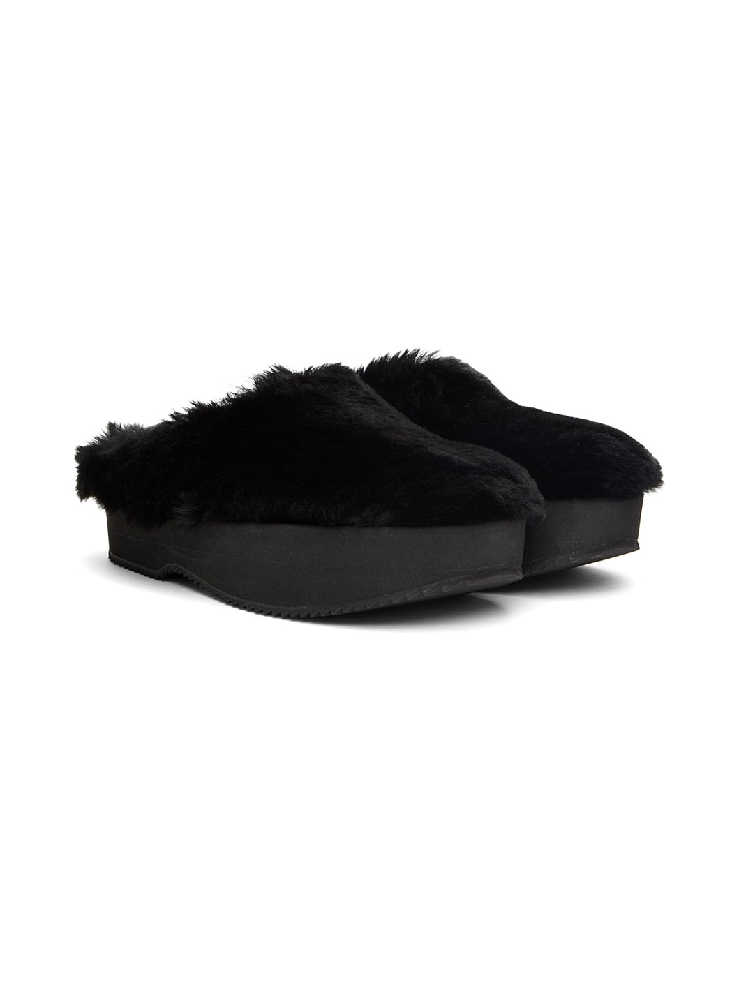 Black Slip-On Shearling Loafers - 4