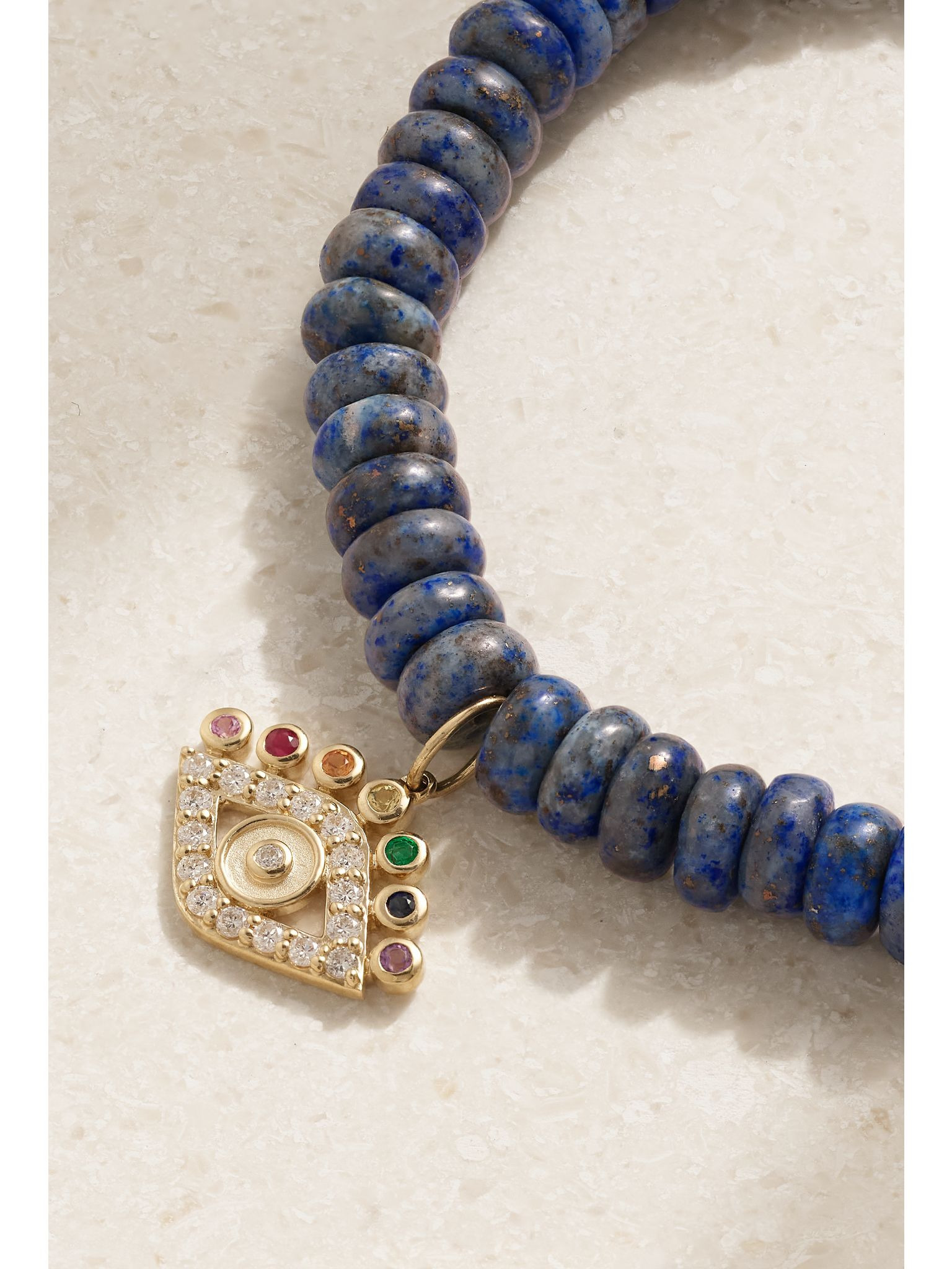 Evil Eye 14-karat gold multi-stone bracelet Gold - 4