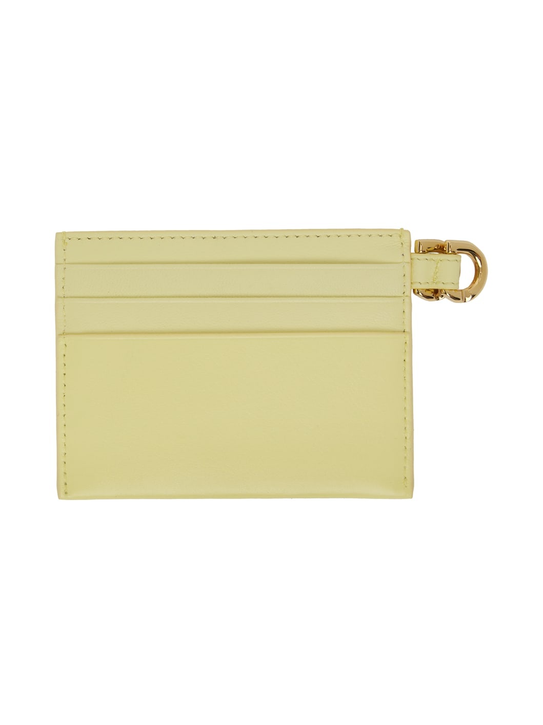 Yellow Voyou Leather Card Holder - 2