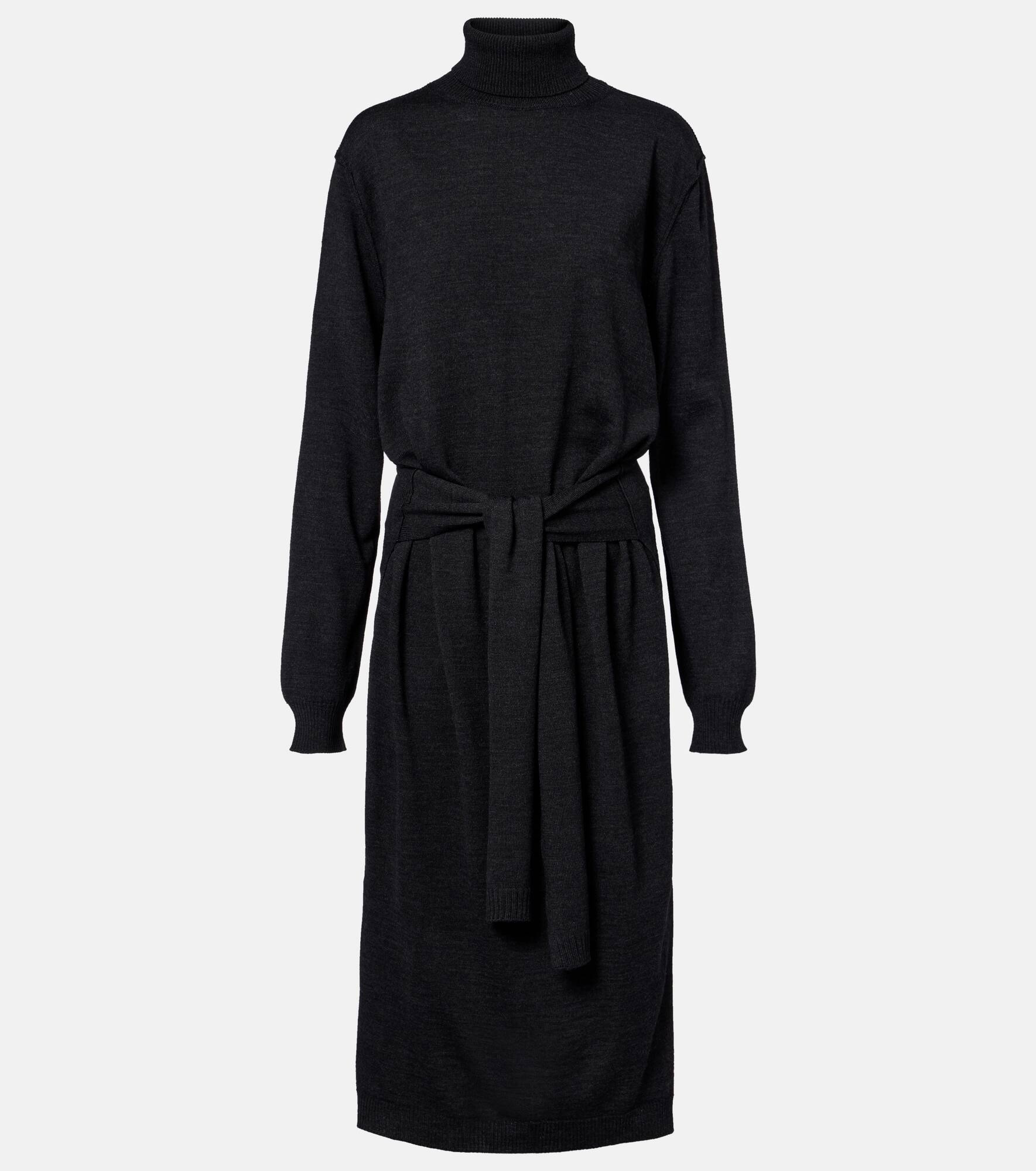 Turtleneck wool-blend midi dress - 1