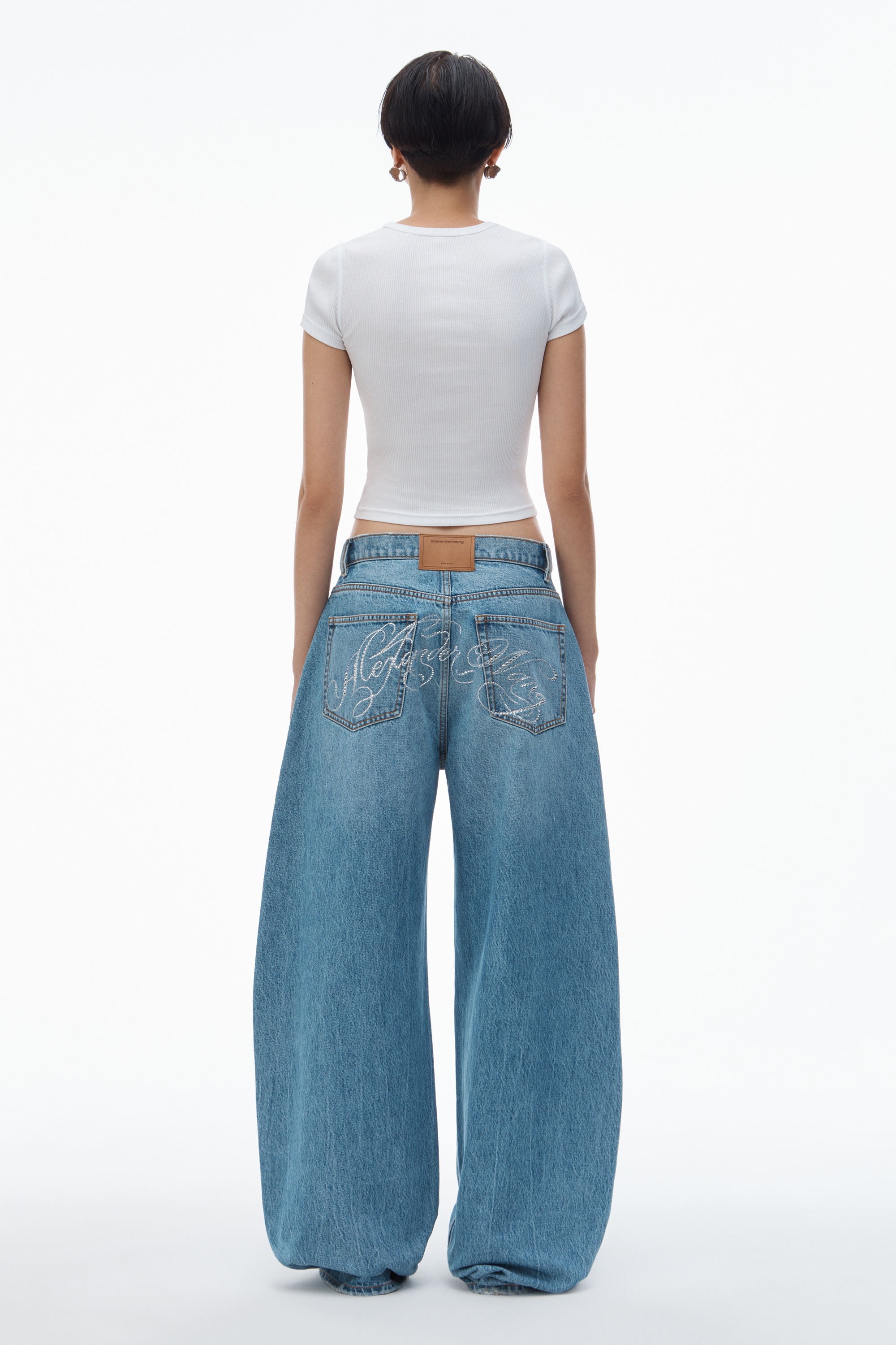 Crystal Hotfix Tee in Ribbed Jersey - 4