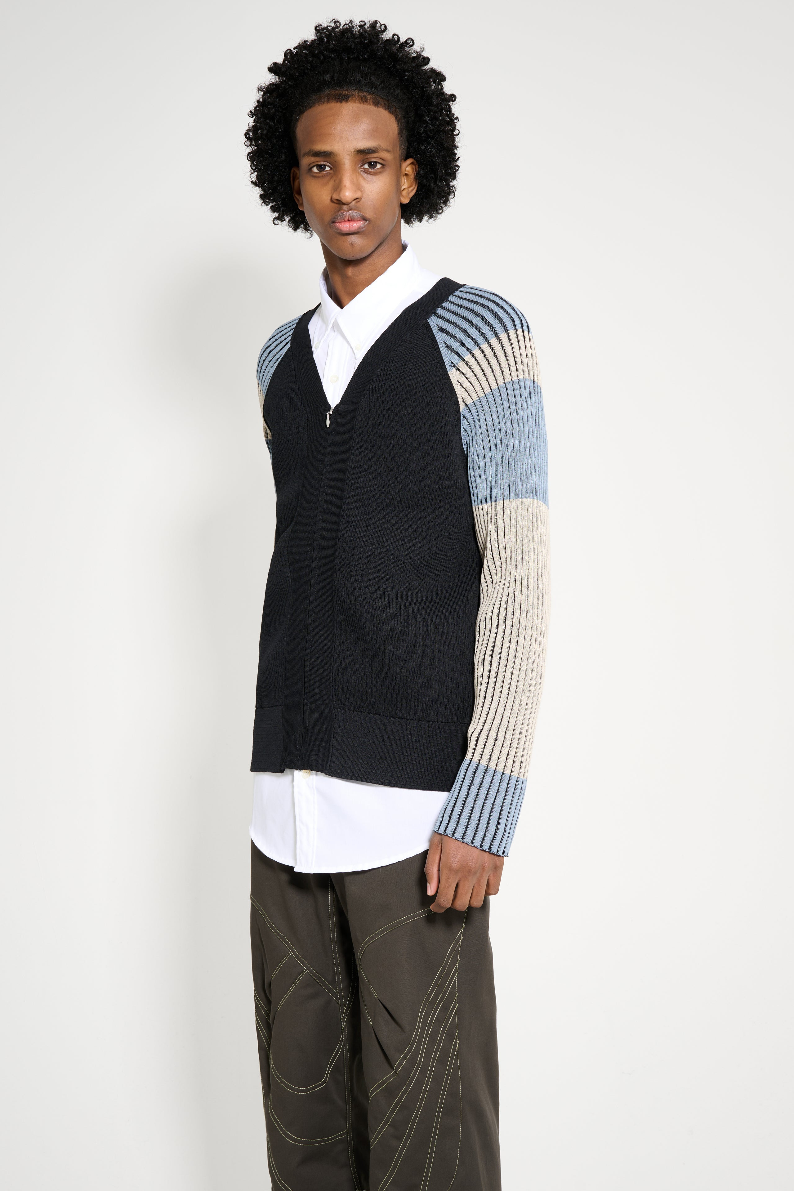 KIKO KOSTADINOV INEX CARDIGAN BLACK / ALMOND / DUSTY BLUE - 2