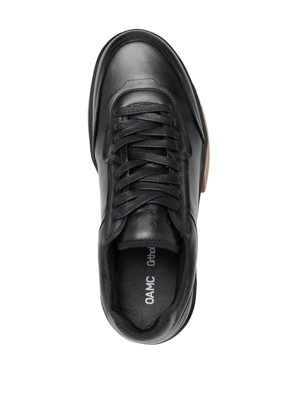 leather low-top trainers - 4