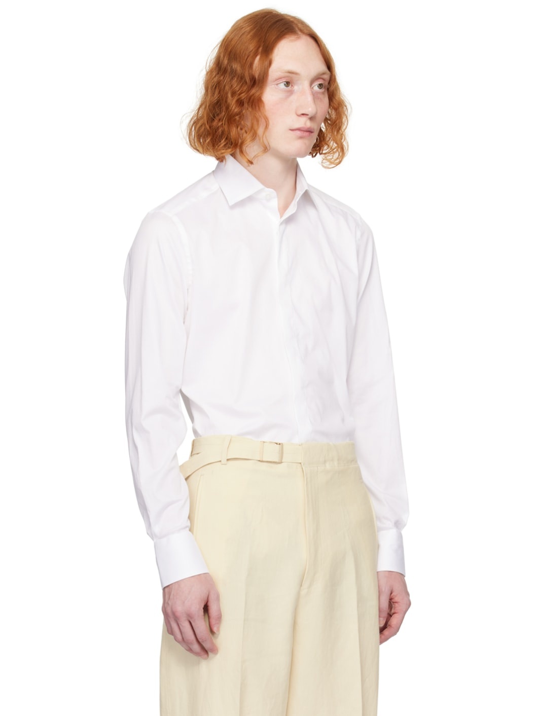 White Spread Collar Shirt - 2