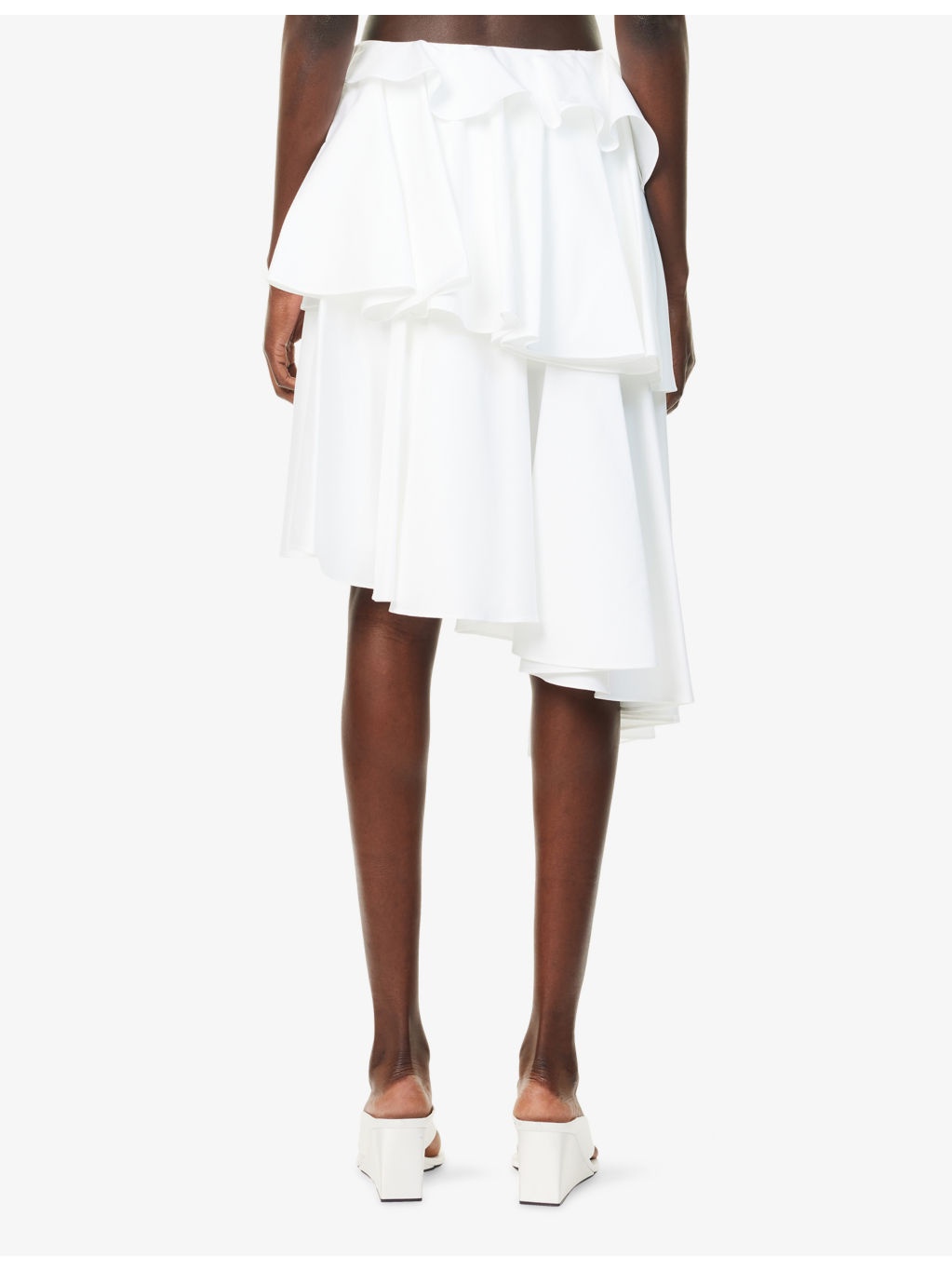 Spiral Ruffled Cotton-Poplin Midi Skirt - 5