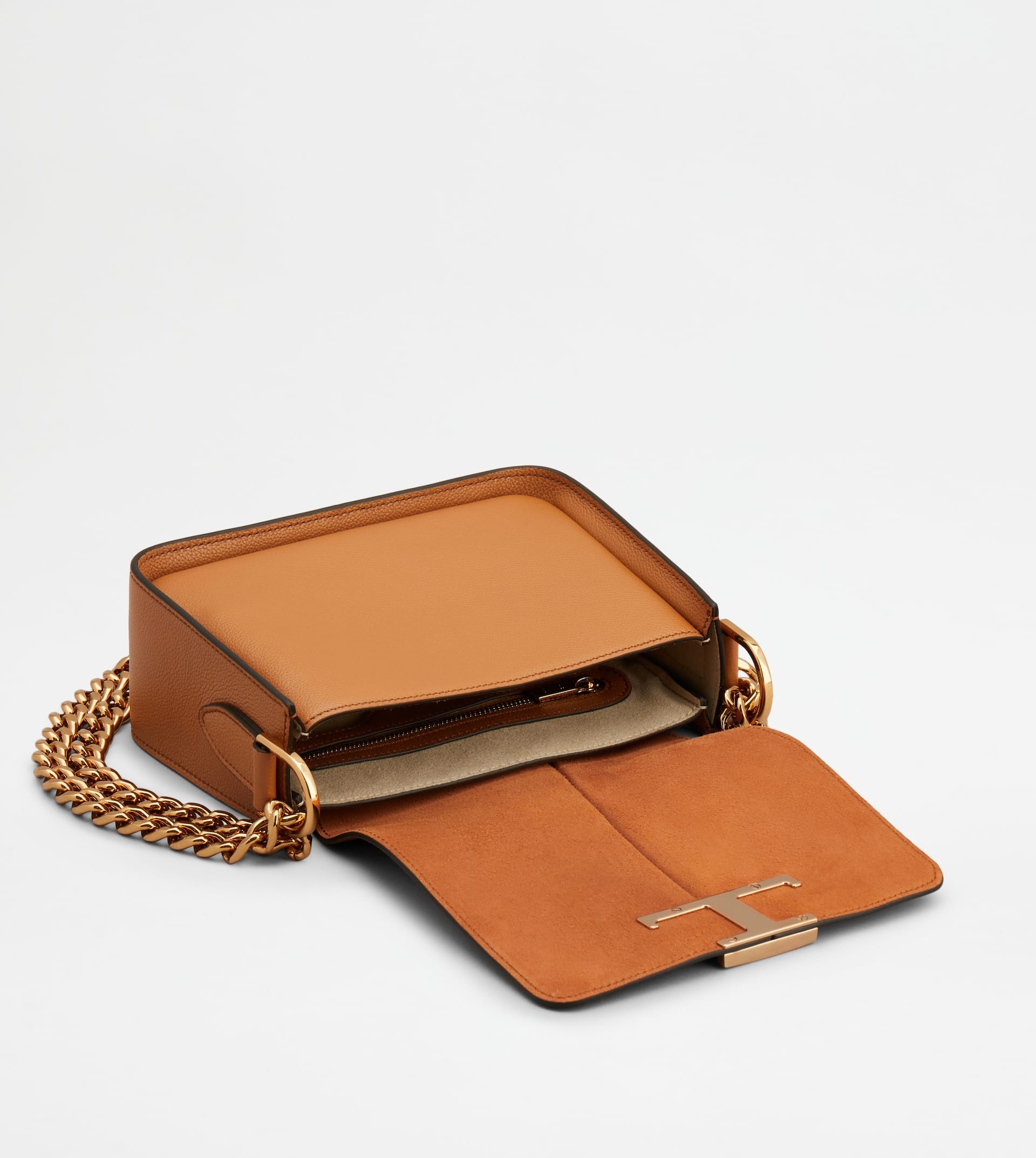 T TIMELESS CROSSBODY BAG IN LEATHER MINI - BROWN - 4