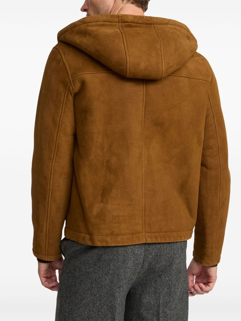 hooded suede shearling jacket 5