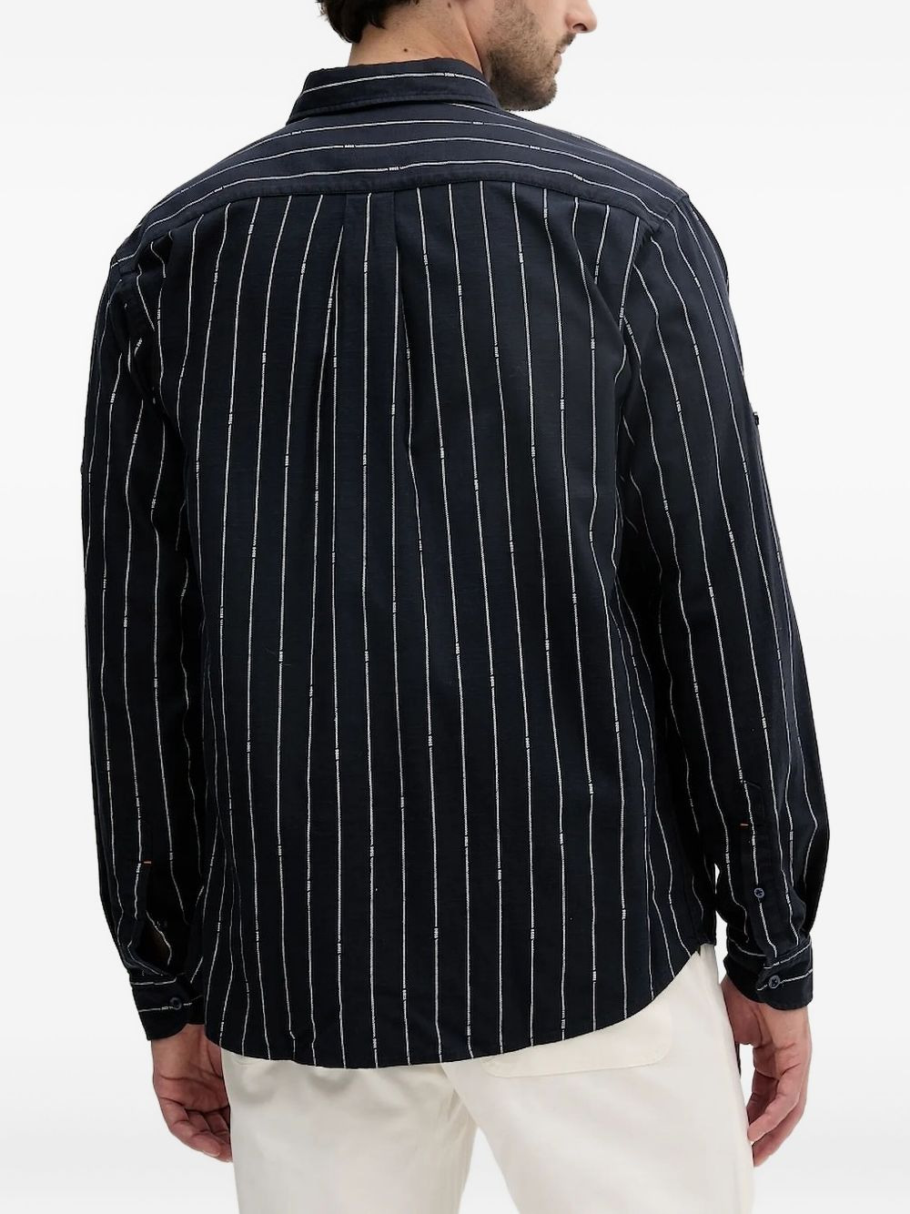 pinstripe logo shirt - 2