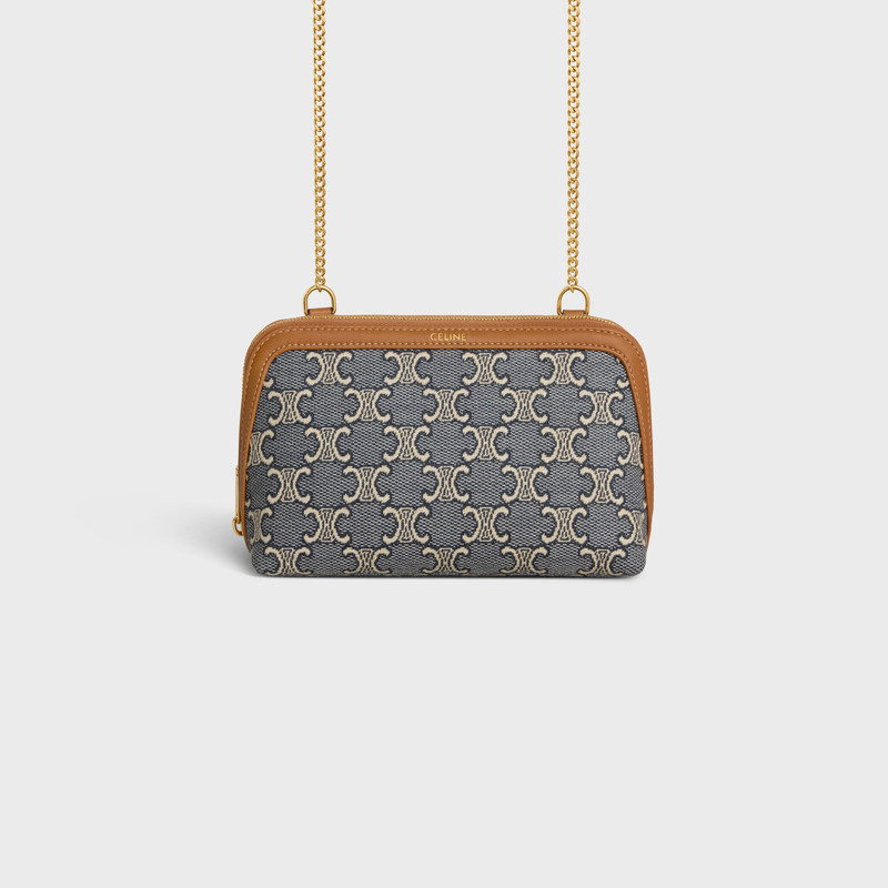 Clutch on Chain IN JACQUARD TRIOMPHE ALL OVER 1