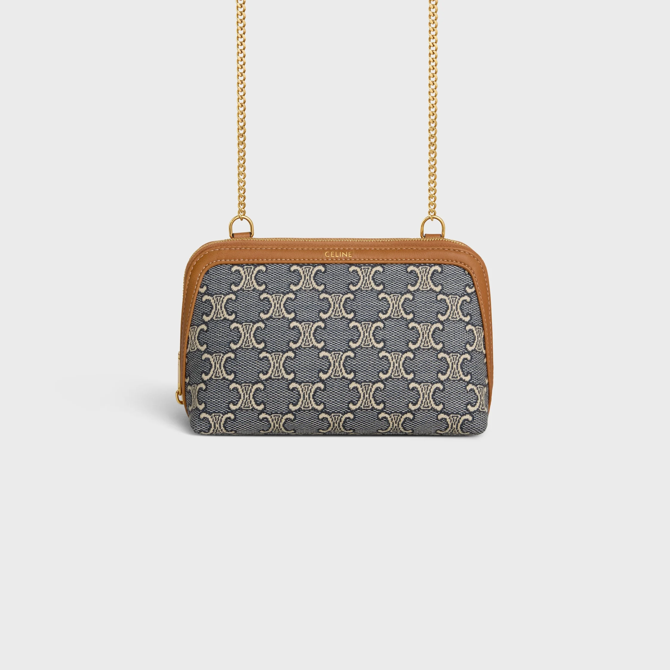 Clutch on Chain IN JACQUARD TRIOMPHE ALL OVER - 1