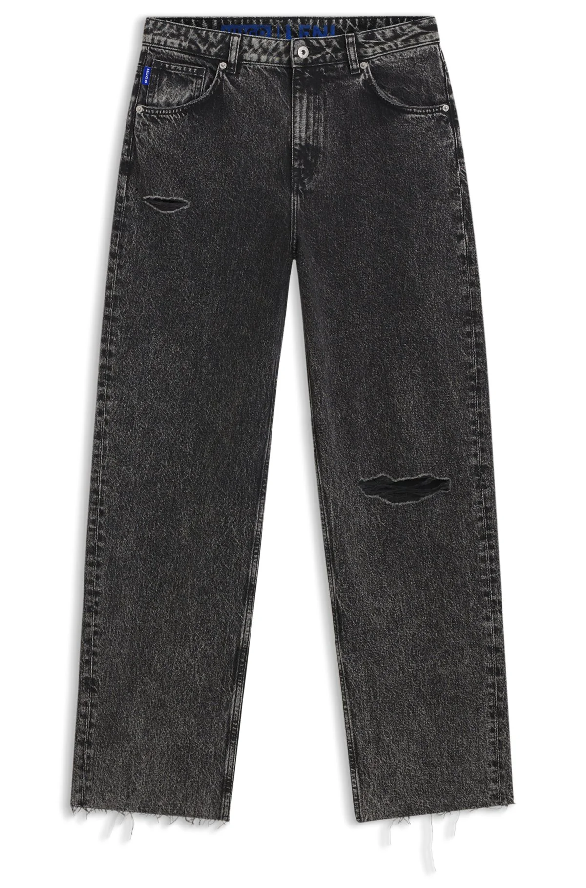 BLACK RELAXED-FIT JEANS IN RIGID DENIM - 1