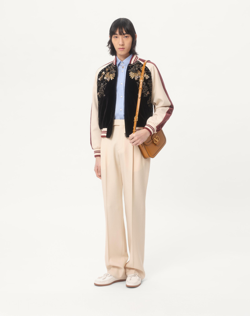 Valentino COTTON VELVET BOMBER WITH SEQUIN AND BEAD EMBROIDERY outlook