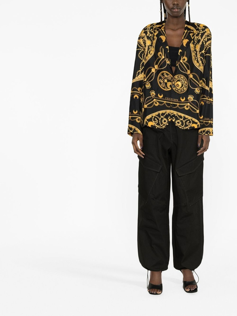 Marine Serre chain-print silk shirt outlook