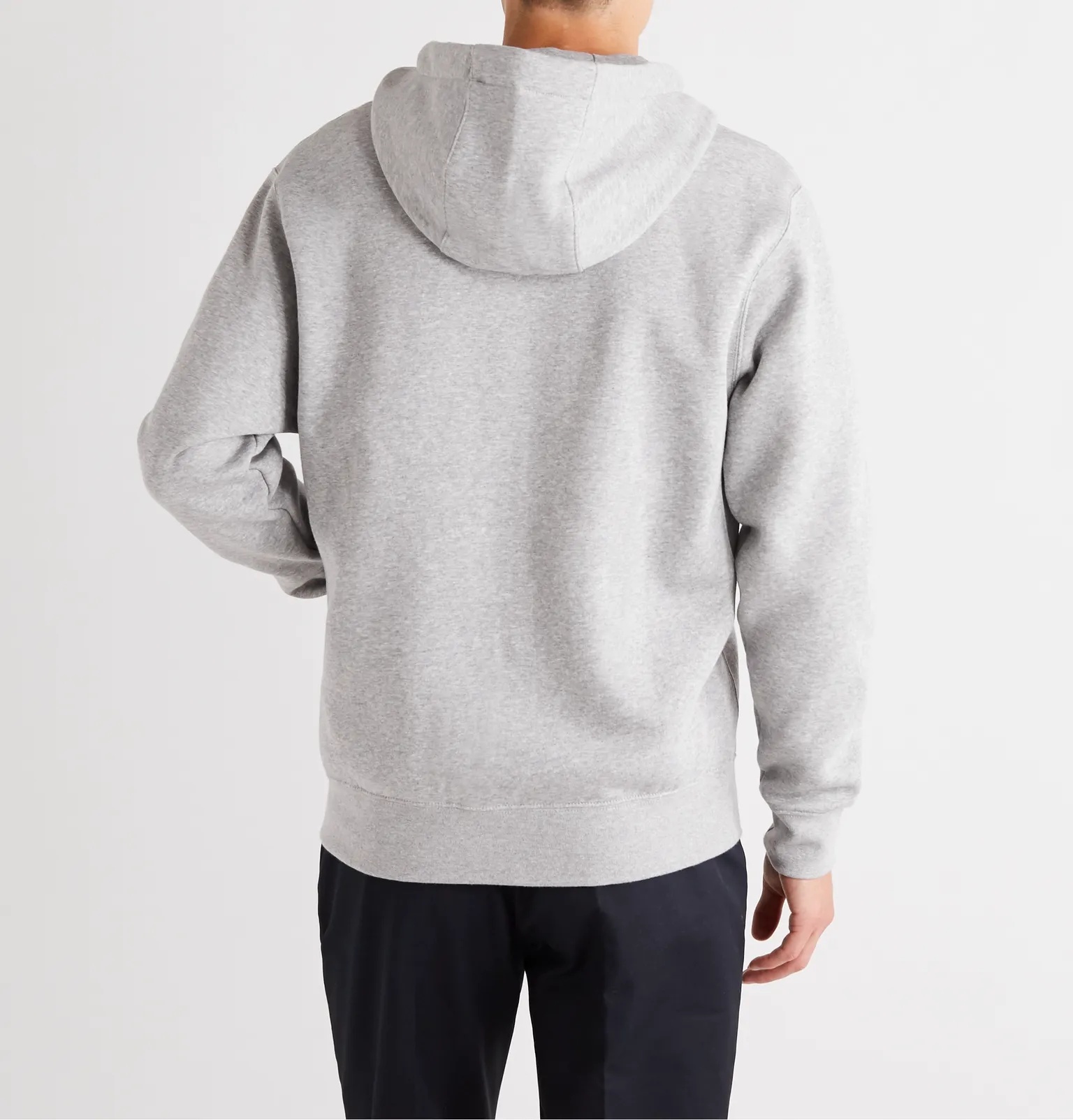 Mélange Fleece-Back Cotton-Blend Jersey Zip-Up Hoodie - 4