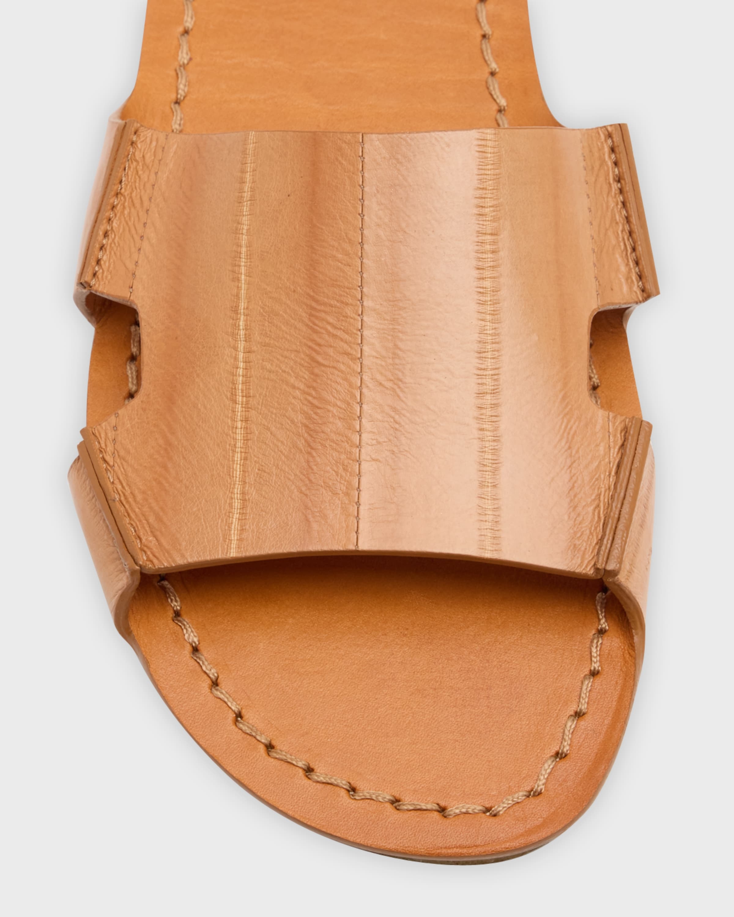 Gene Leather Cutout Flat Sandals - 3