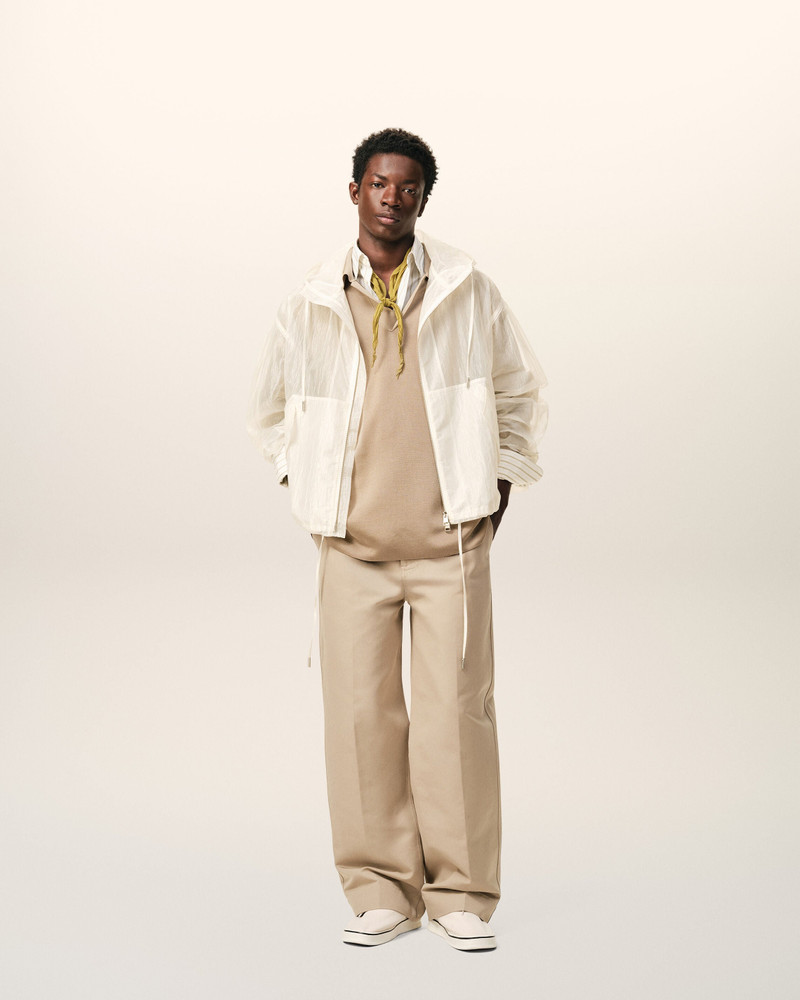 AMI Paris WHITE NYLON ZIPPED WINDBREAKER outlook